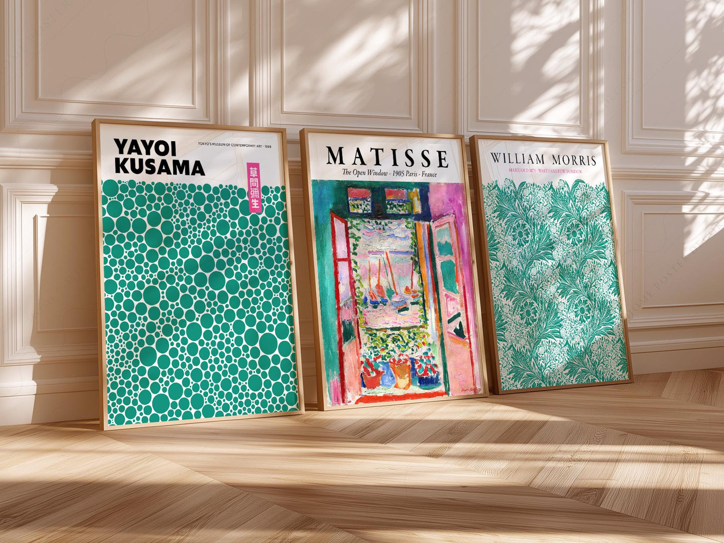 Modern Gallery Wall Set of 3 – Matisse Kusama Morris – archival paper art print