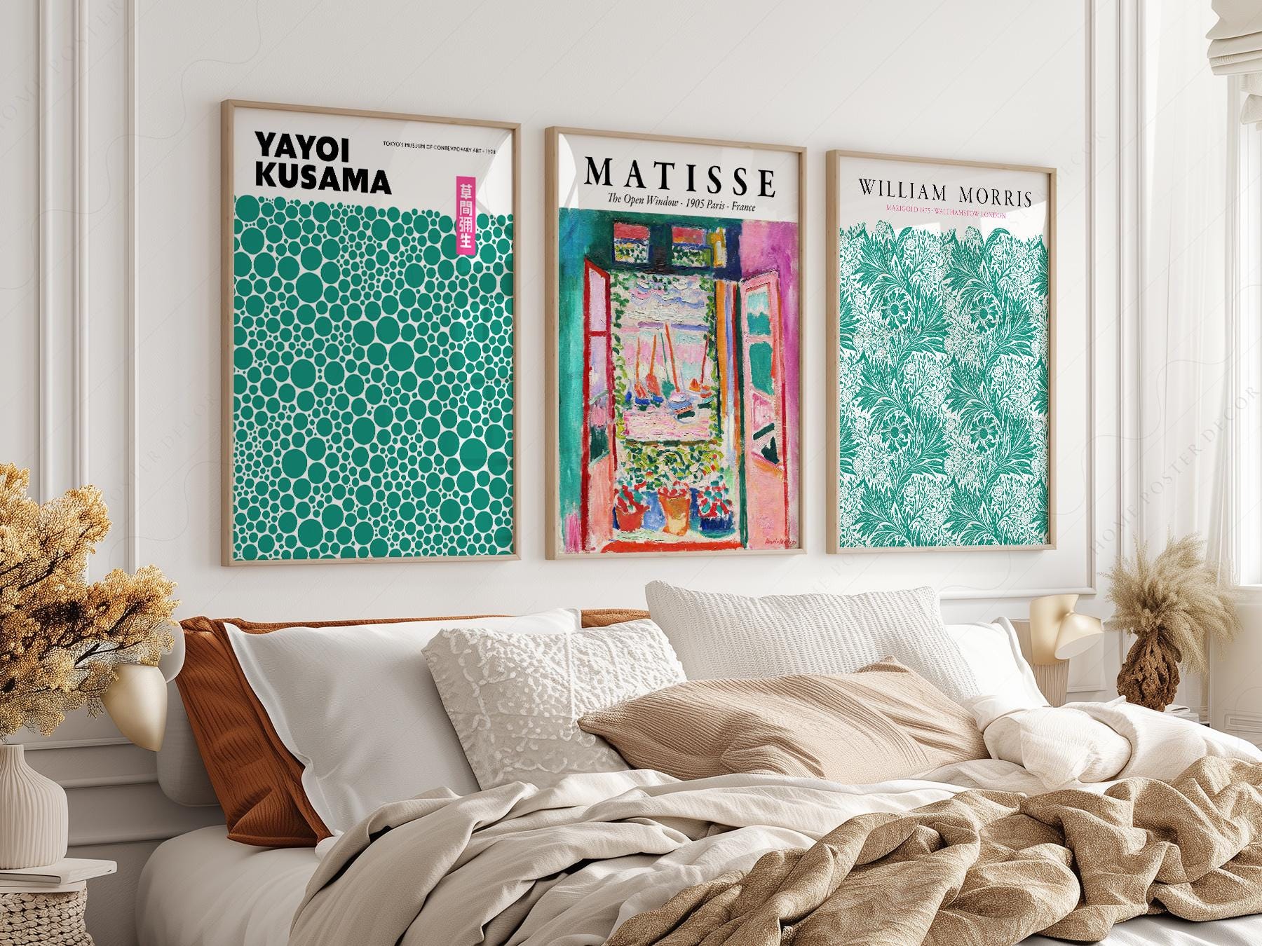 Modern Gallery Wall Set of 3 – Matisse Kusama Morris – art poster for living room