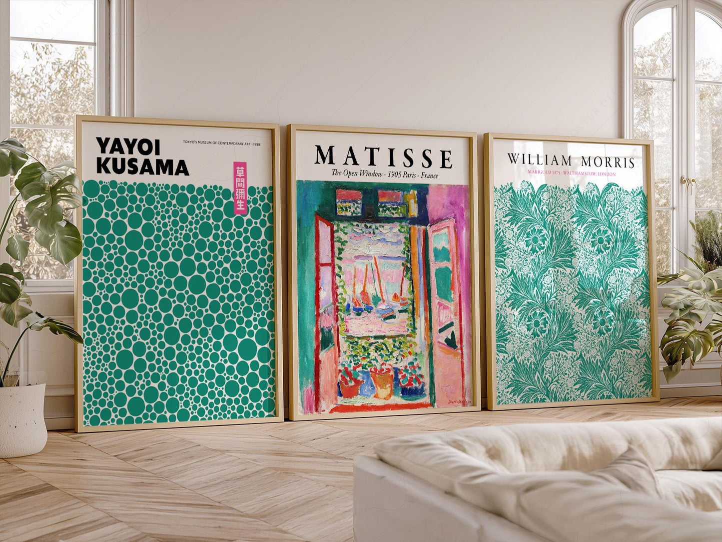 Modern Gallery Wall Set of 3 – Matisse Kusama Morris – exhibition poster wall art