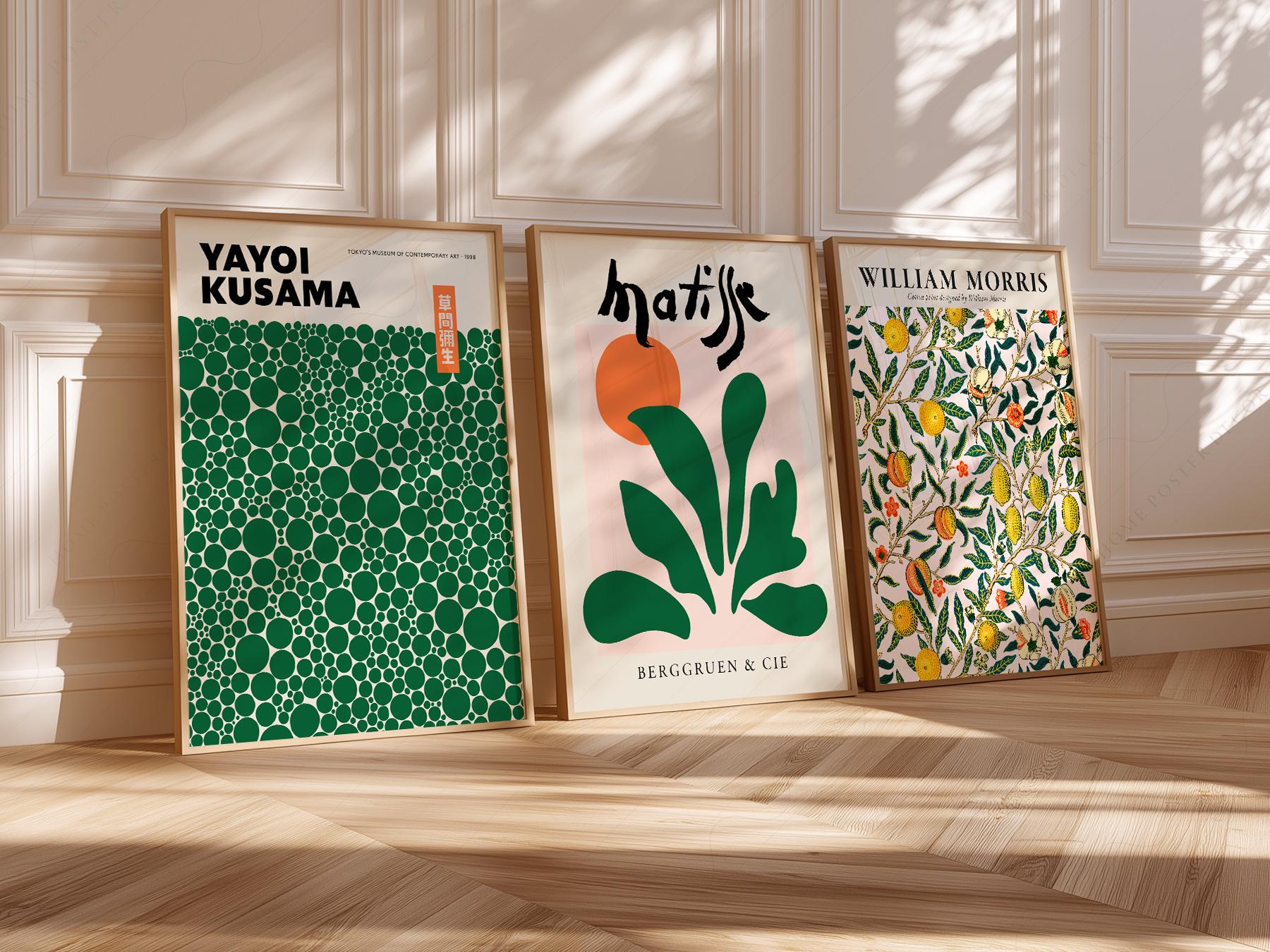 Kusama Matisse William Morris Gallery Wall Set – Green – museum quality art print