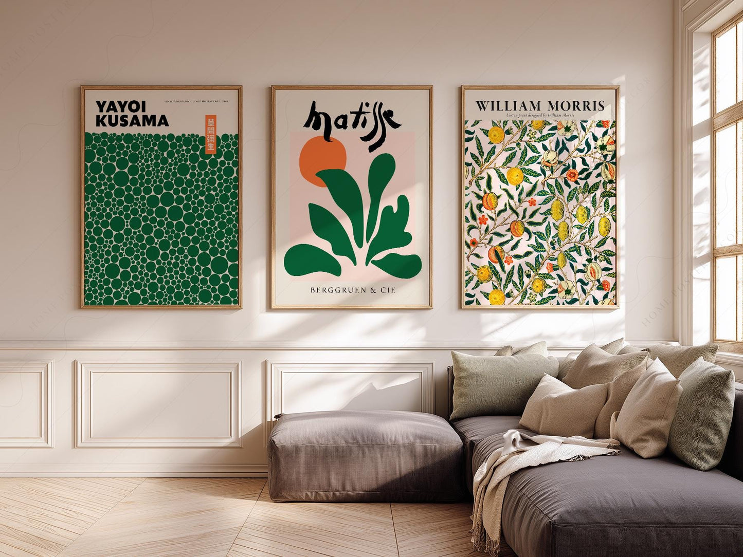 Kusama Matisse William Morris Gallery Wall Set – Green – classic art print reproduction