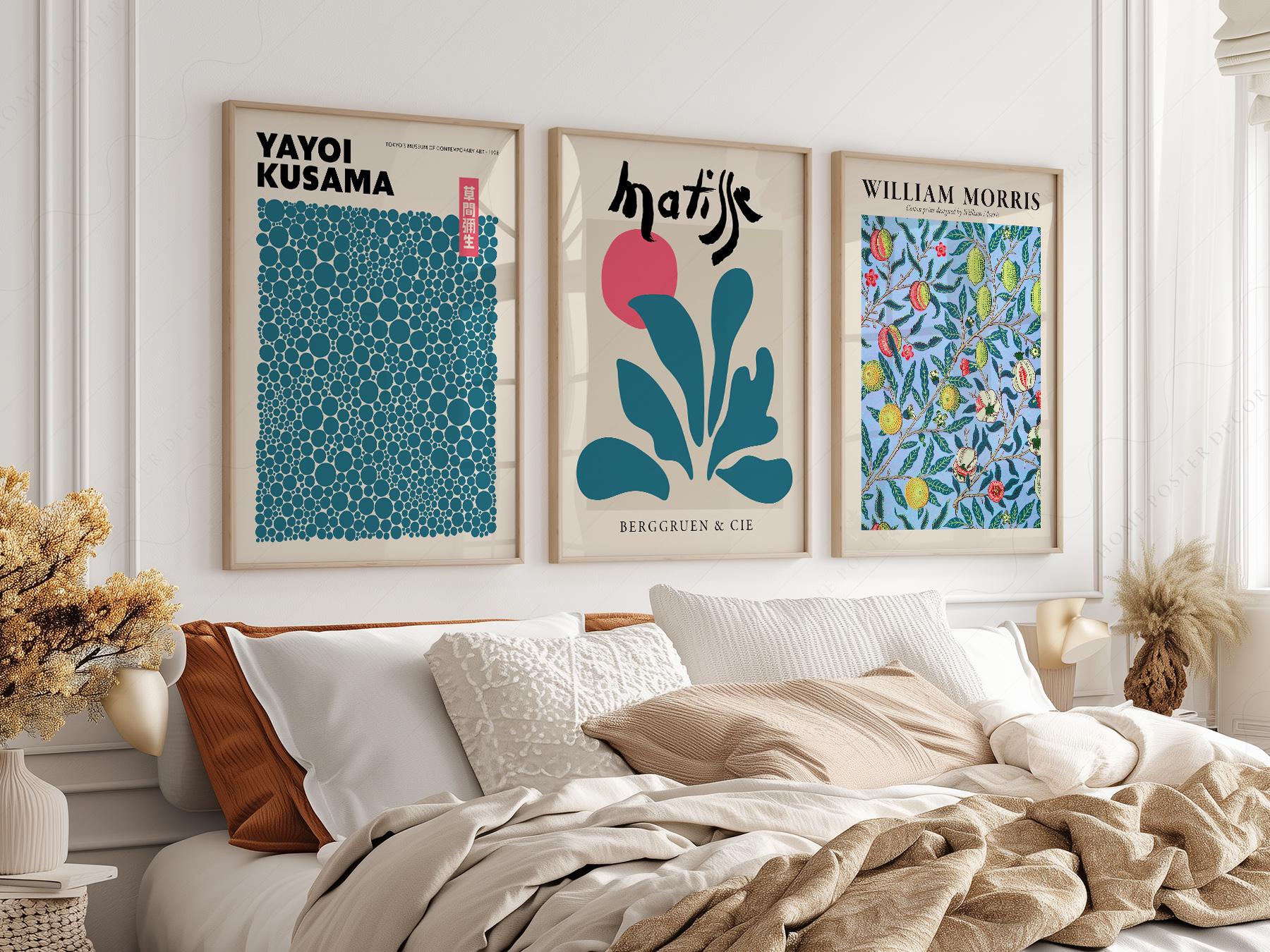 Kusama Matisse William Morris Set of 3 Prints – archival paper art print