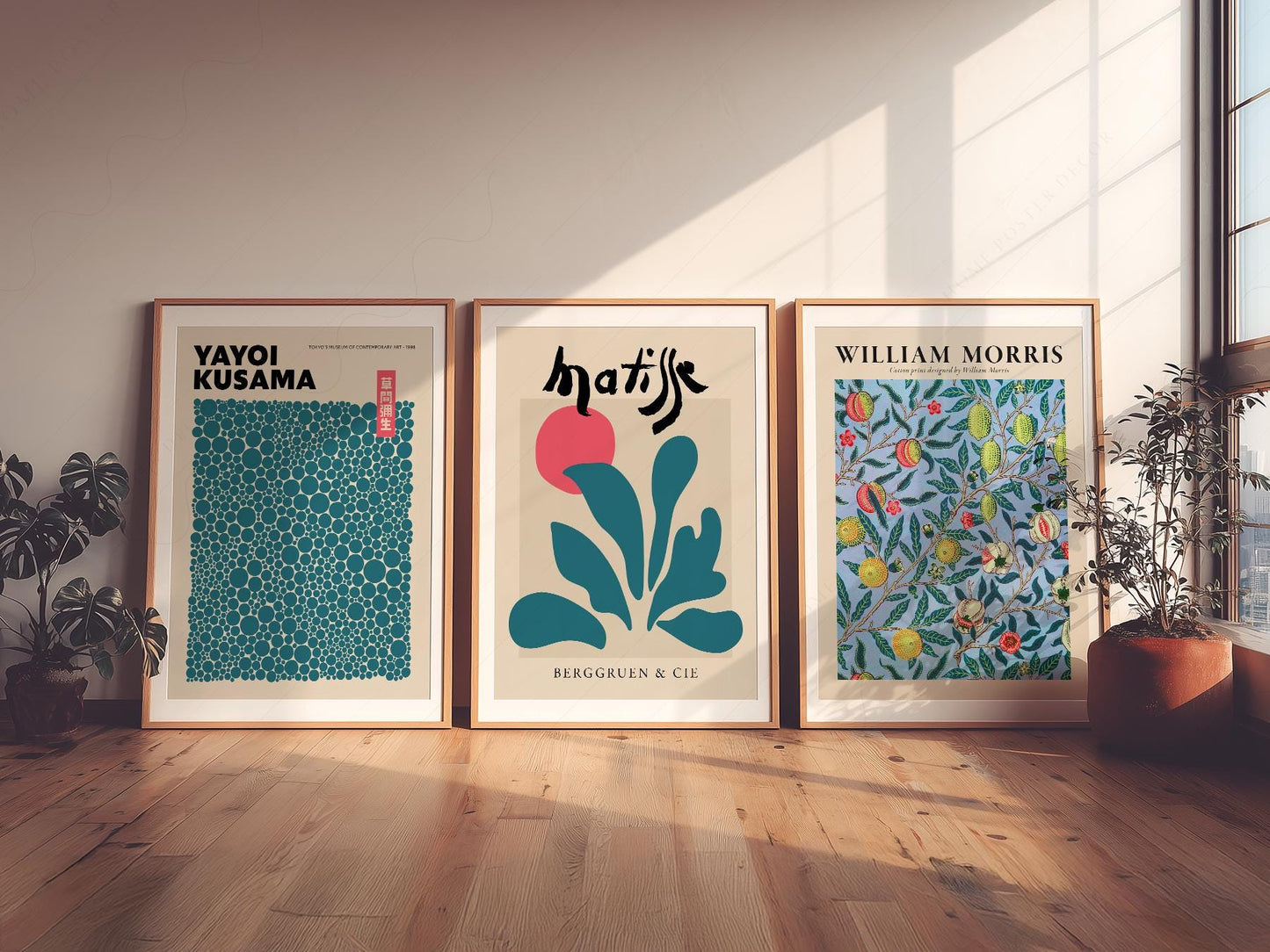 Kusama Matisse William Morris Set of 3 Prints – exhibition poster wall art