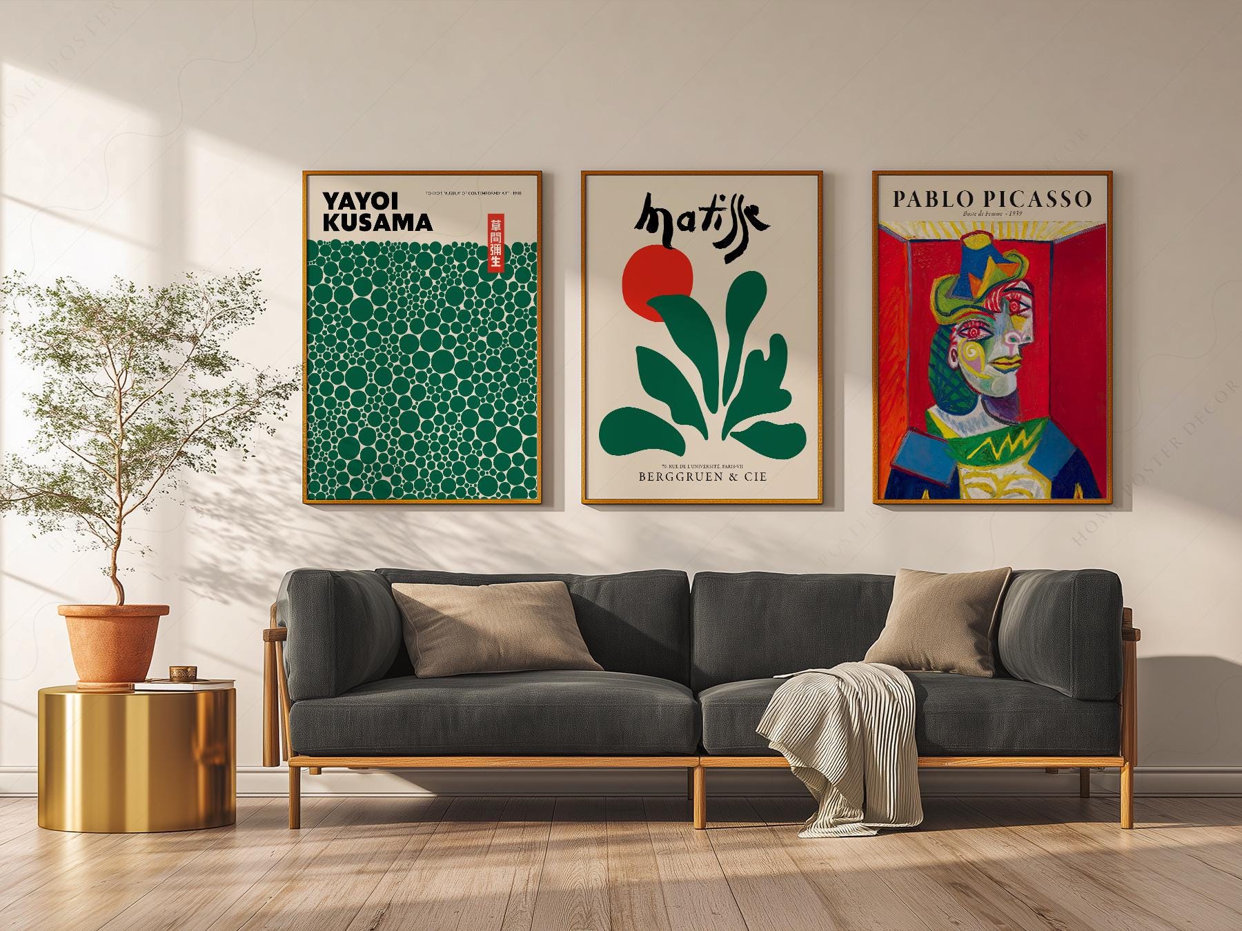 Matisse Kusama Picasso Gallery Wall Set of 3 – Modern – high quality art print