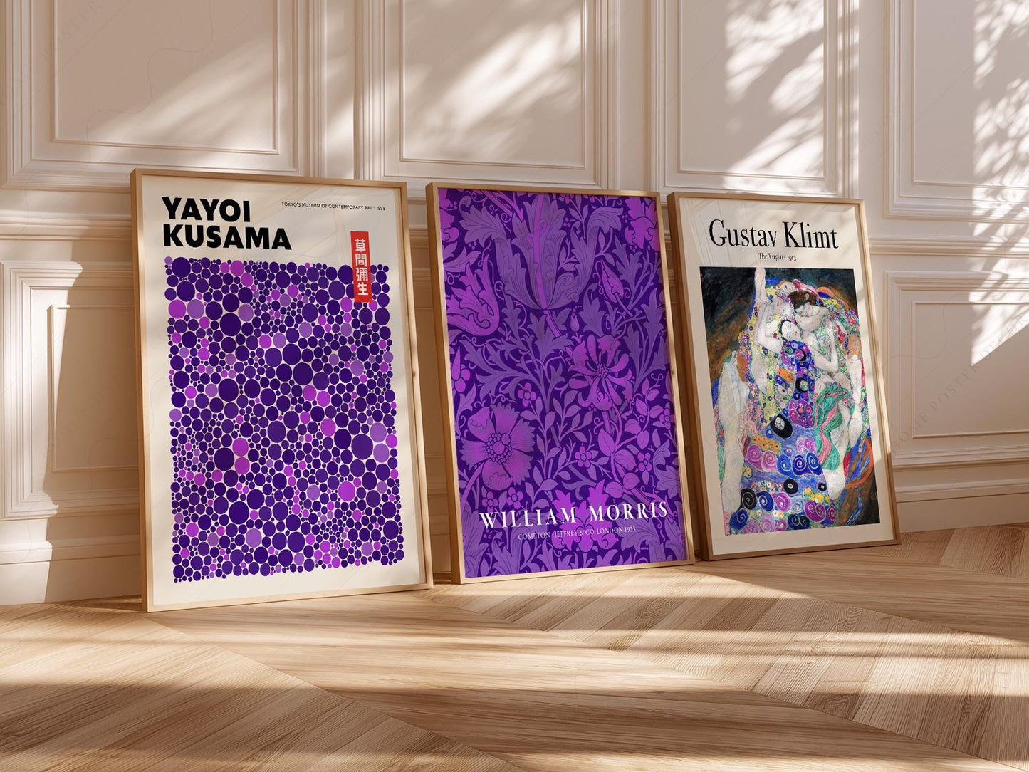 Purple Gallery Wall Set of 3 Prints – Kusama Morris – fine art wall poster