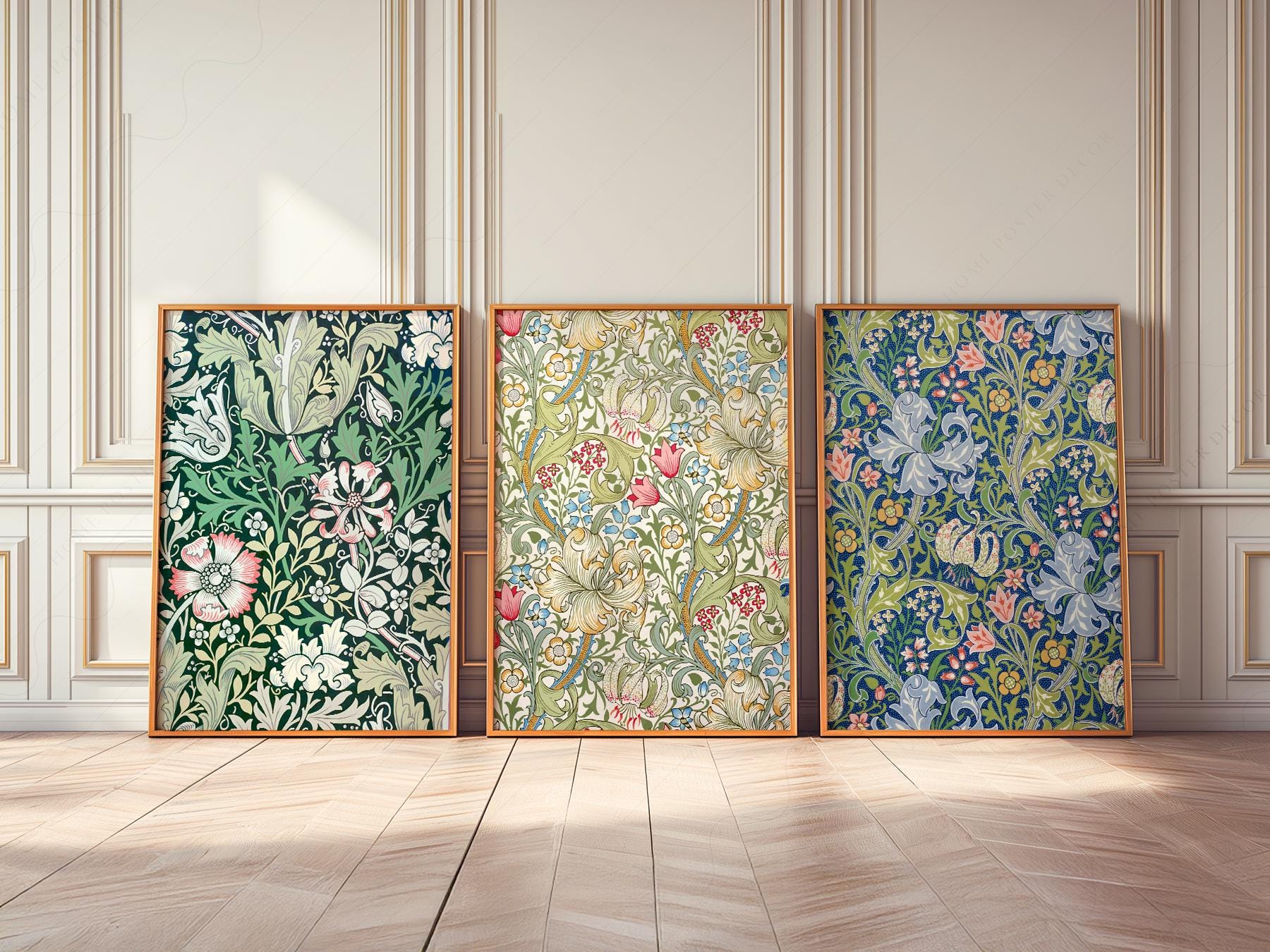 William Morris Print Set of 3 – Botanical Gallery Wall – fine art wall poster