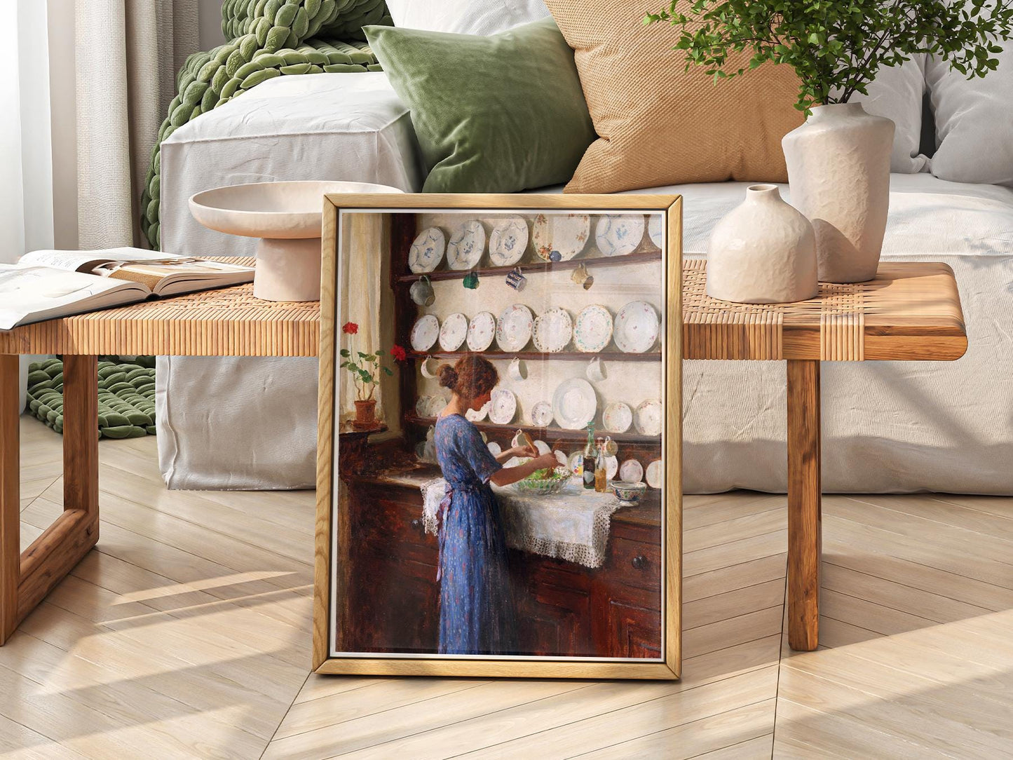 William Kay Blacklock Kitchen Scene Art Print – high quality art print