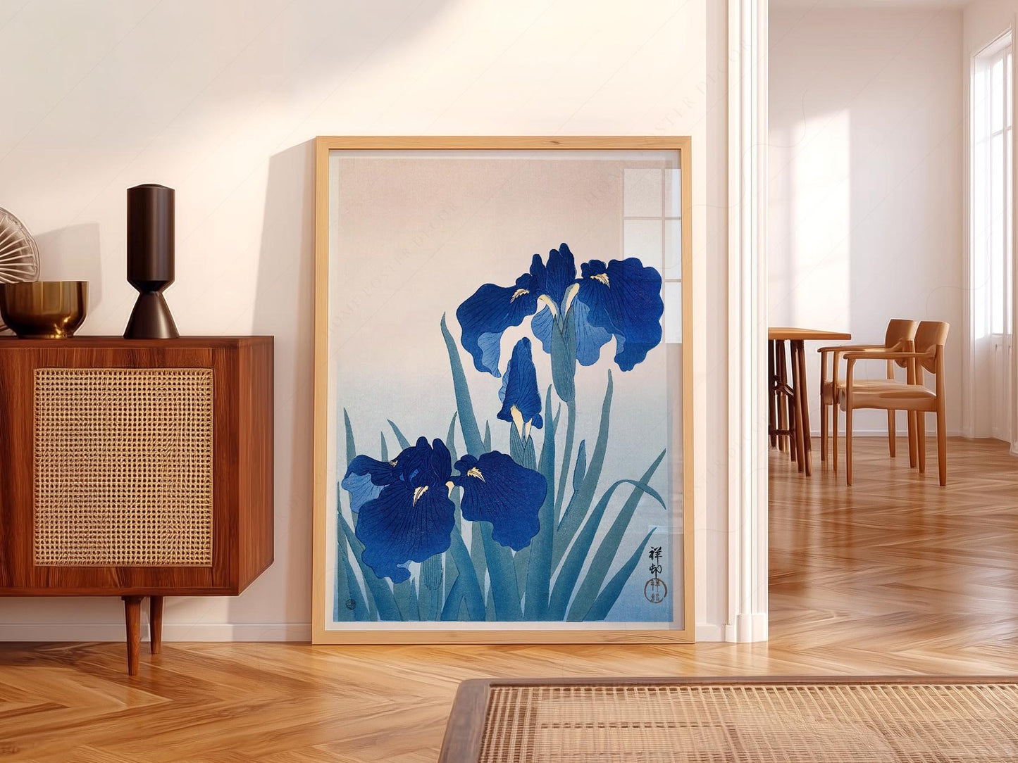 Ohara Koson Blue Iris Woodblock Print – Japanese – classic art print reproduction