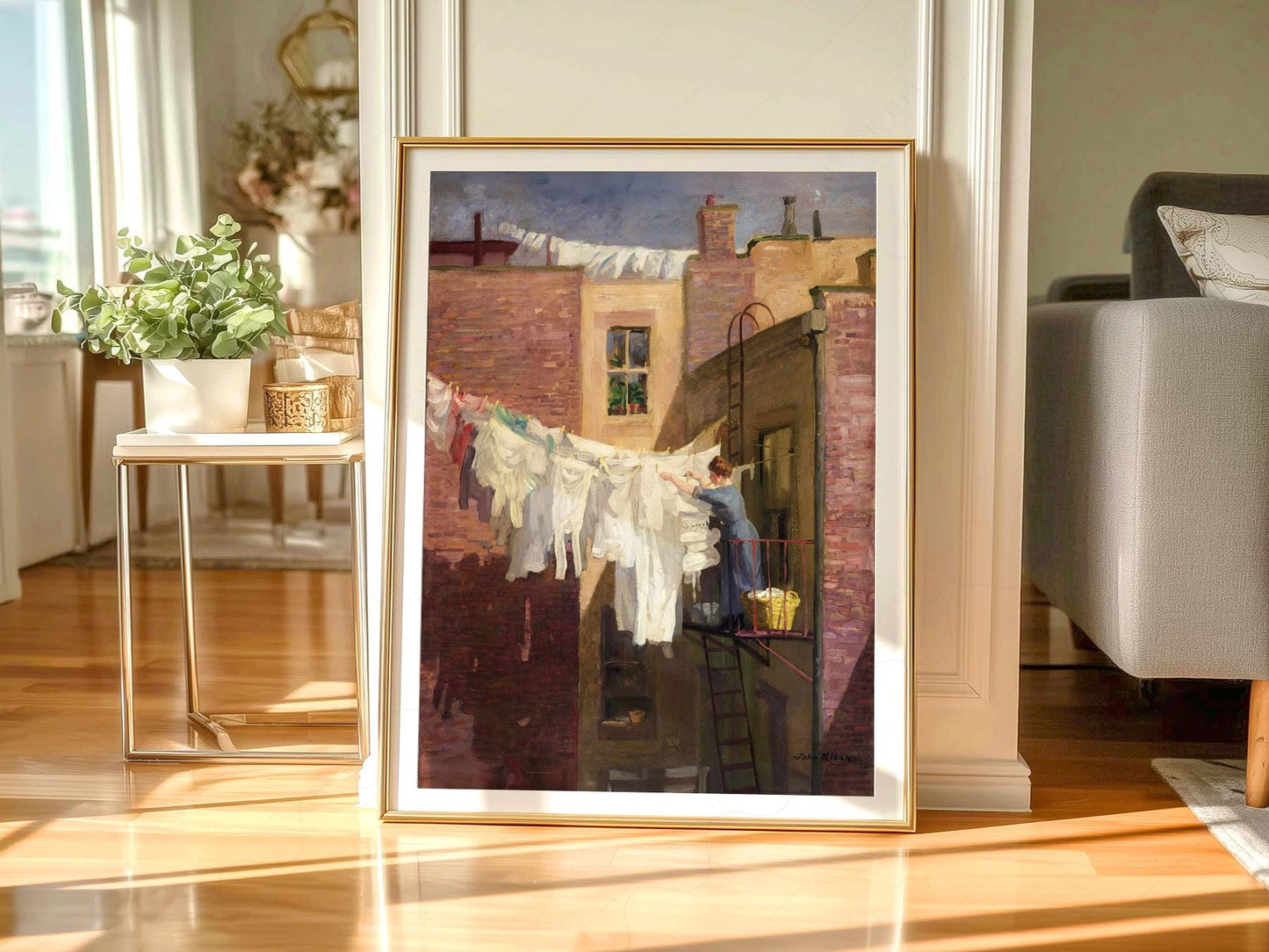 John Sloan A Woman's Work Art Print – Vintage New York – museum quality art print