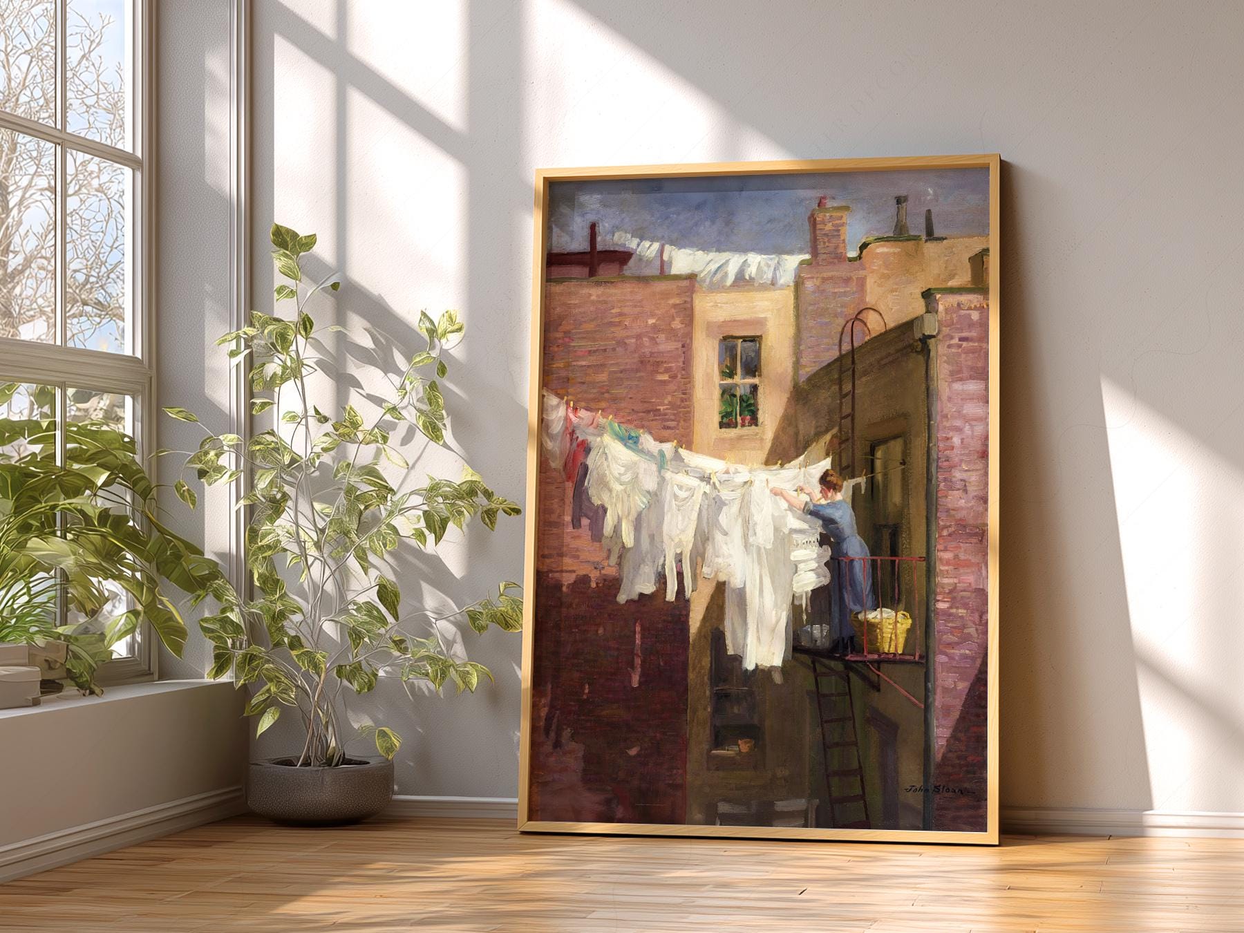 John Sloan A Woman's Work Art Print – Vintage New York – gallery wall art poster