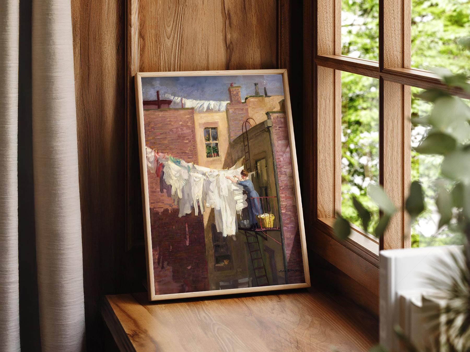 John Sloan A Woman's Work Art Print – Vintage New York – fine art wall poster