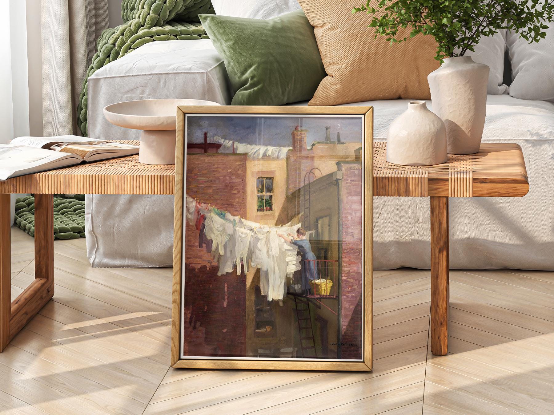 John Sloan A Woman's Work Art Print – Vintage New York – classic art print reproduction