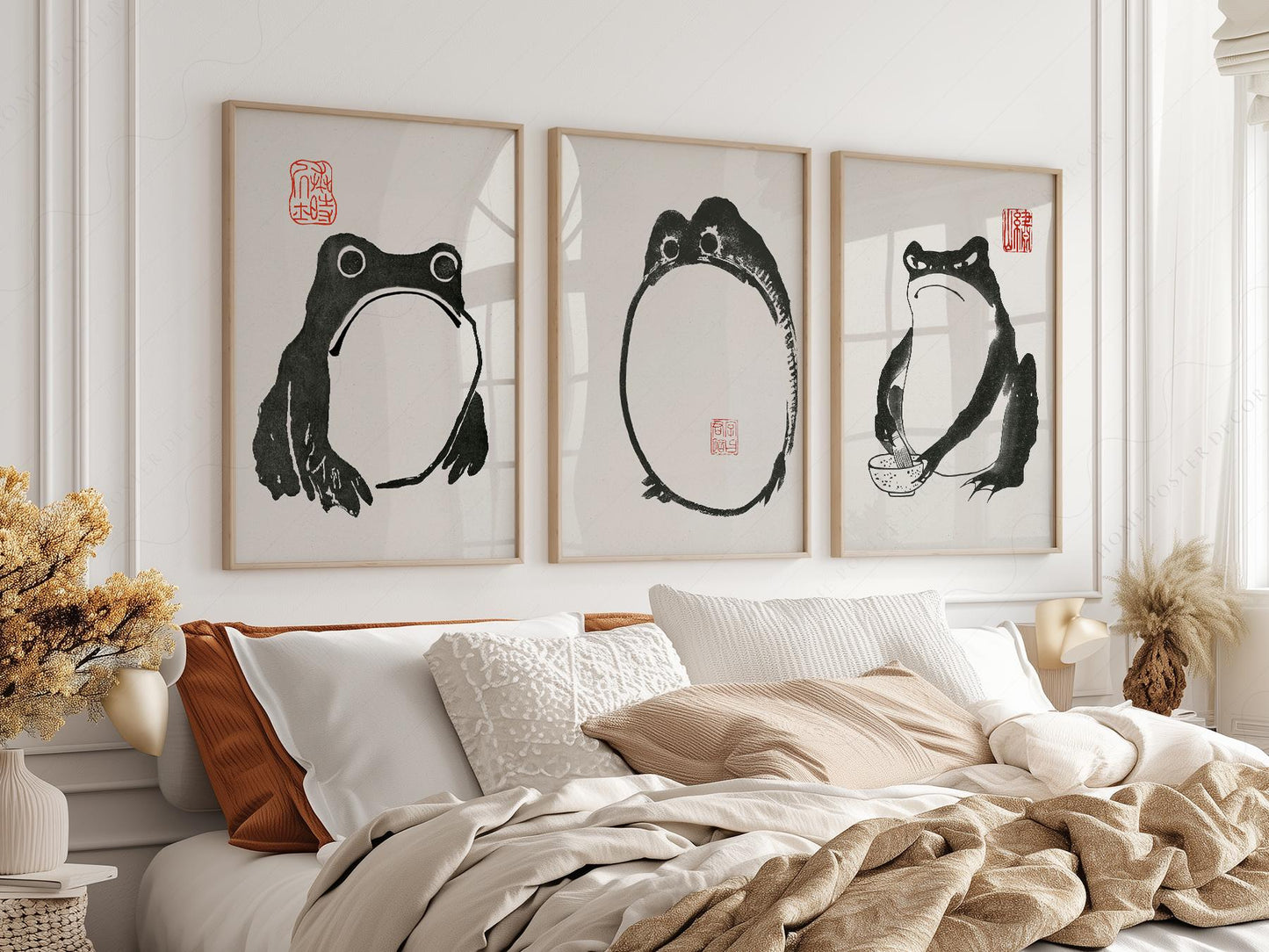 Matsumoto Hoji Frog Print Set – Japanese Ink Art Zen – classic art print reproduction