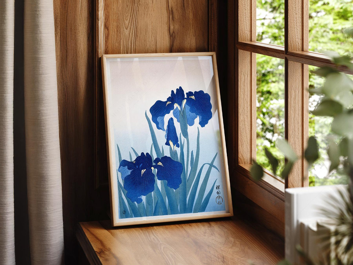Ohara Koson Blue Iris Woodblock Print – Japanese – fine art wall poster