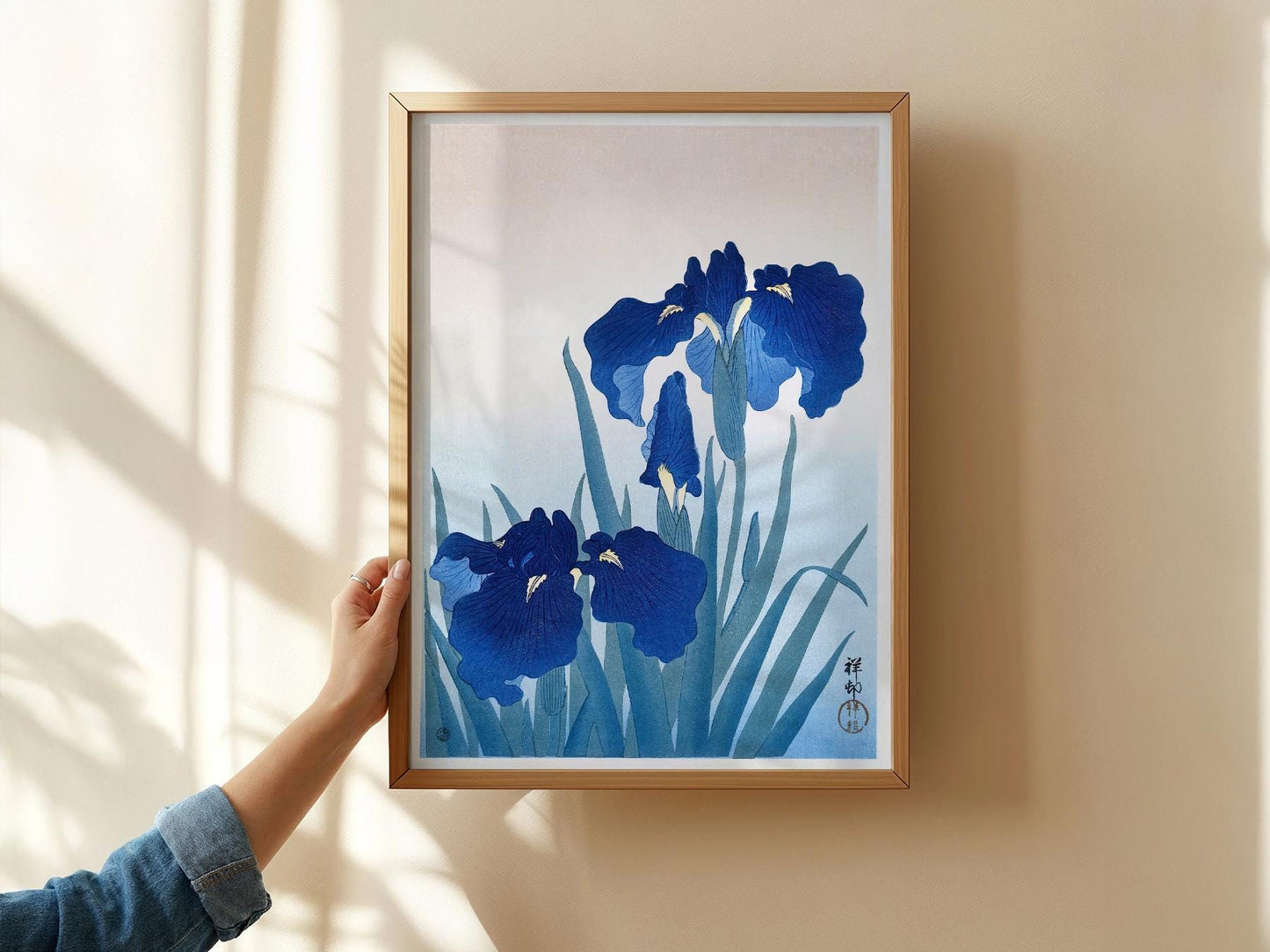 Ohara Koson Blue Iris Woodblock Print – Japanese – fine art print wall decor