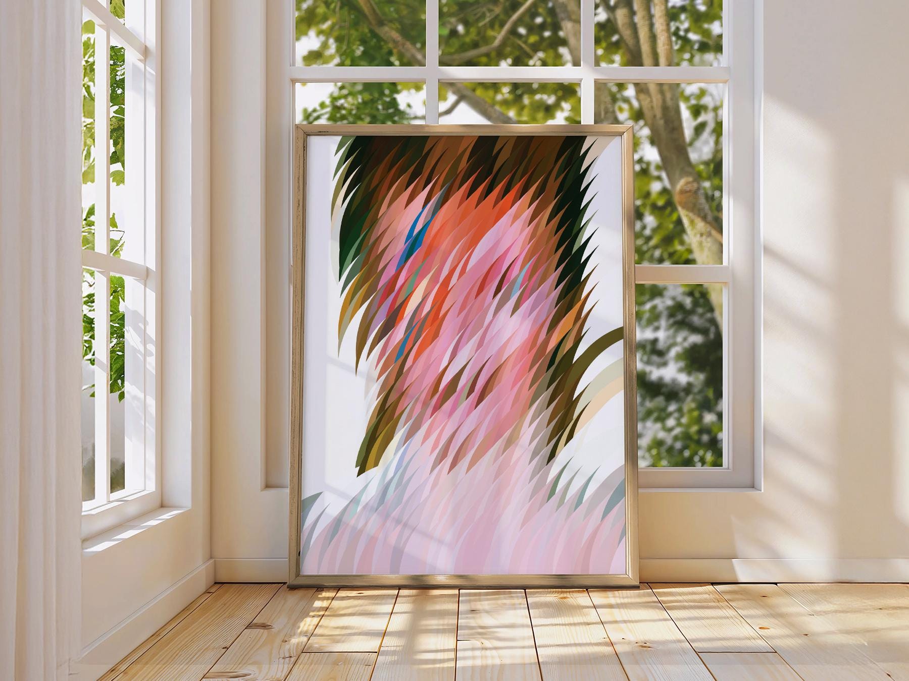 Abstract Geometric Art Print – Colorful Modern Wall – classic art print reproduction