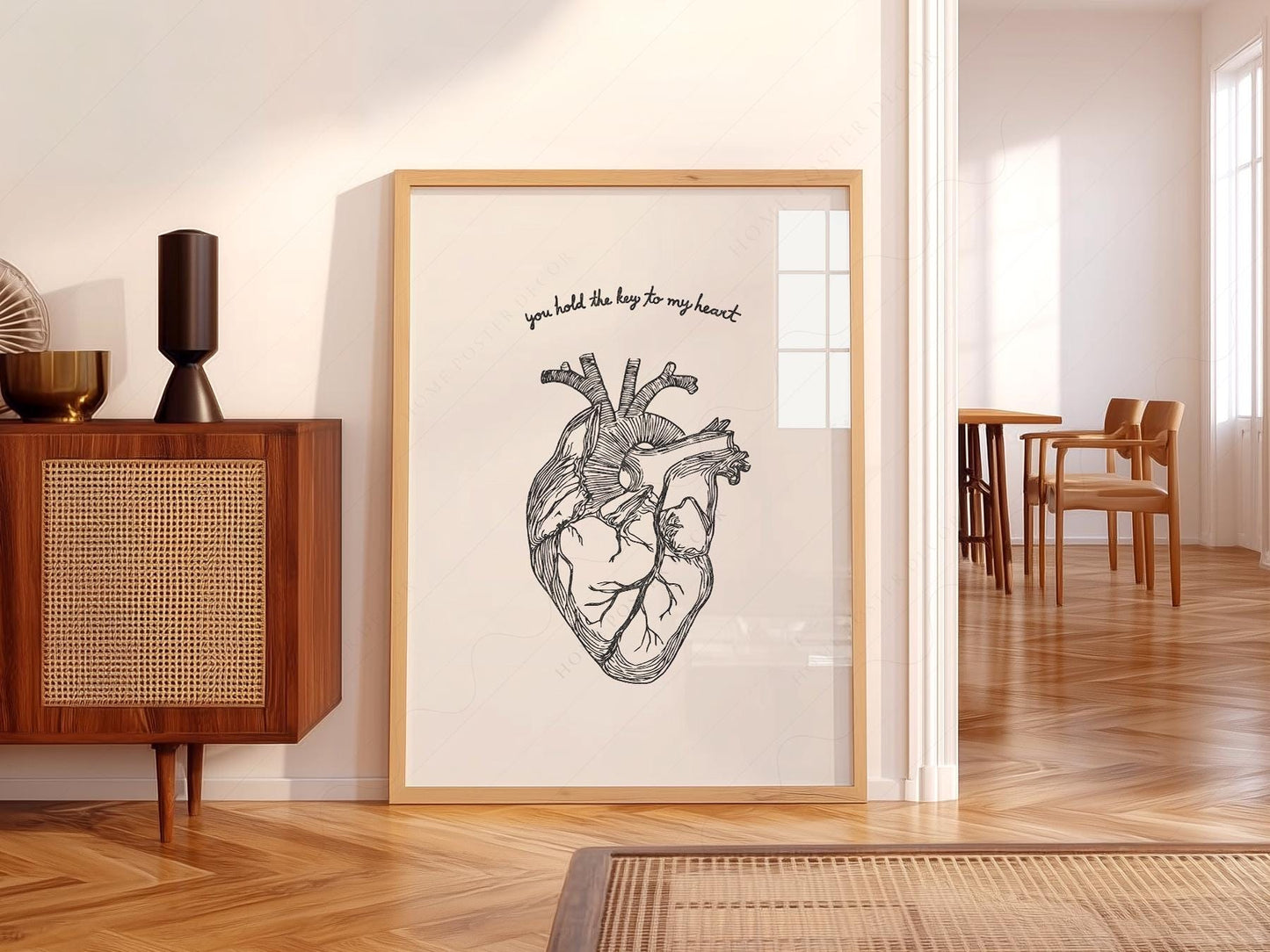 Anatomical Heart Print – You Hold the Key to My Heart – high quality art print
