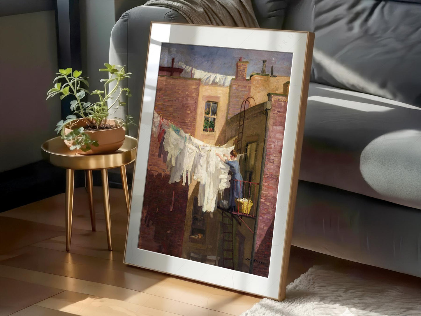 John Sloan A Woman's Work Art Print – Vintage New York – archival paper art print