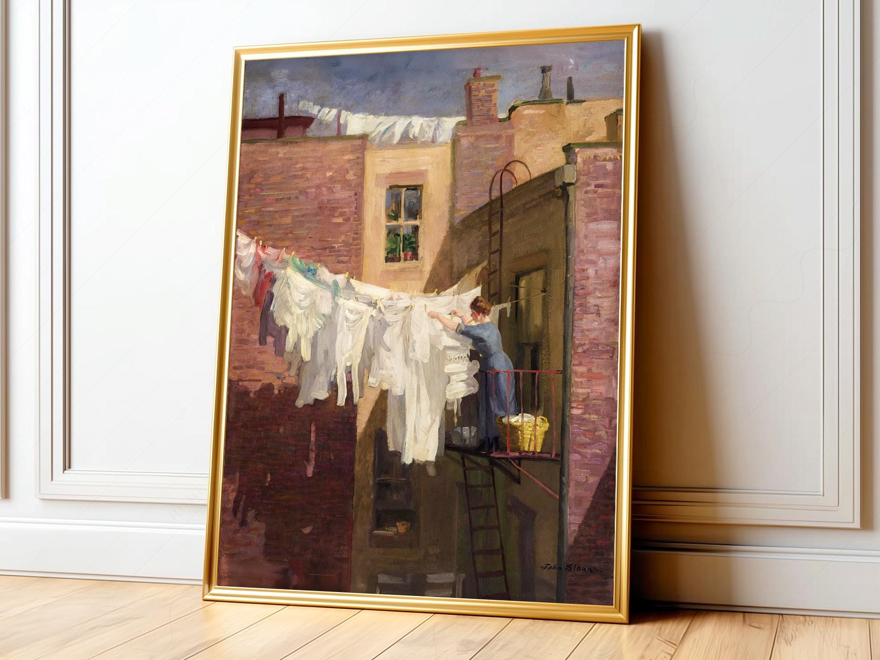 John Sloan A Woman's Work Art Print – Vintage New York – fine art print wall decor