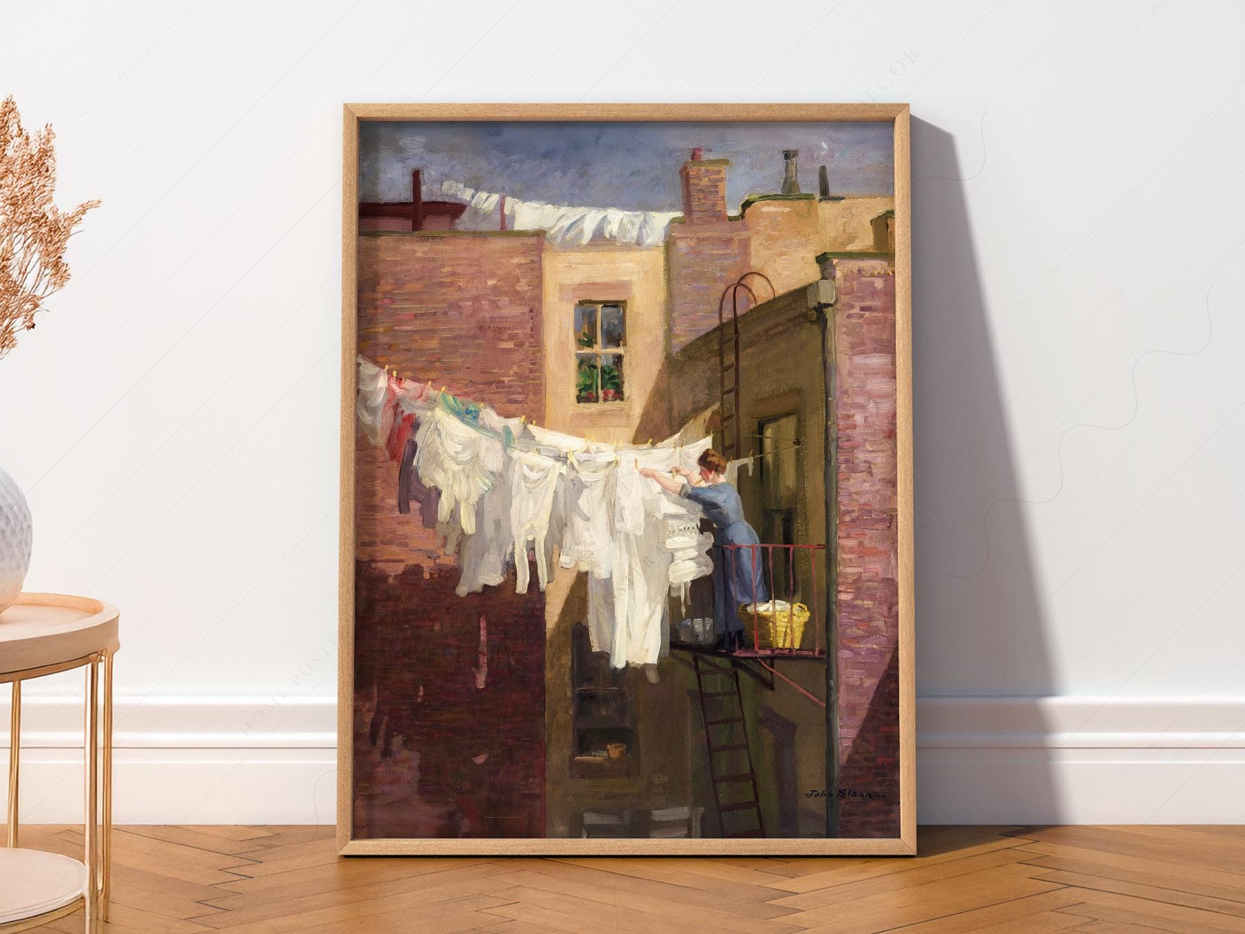 John Sloan A Woman's Work Art Print – Vintage New York – art poster for living room