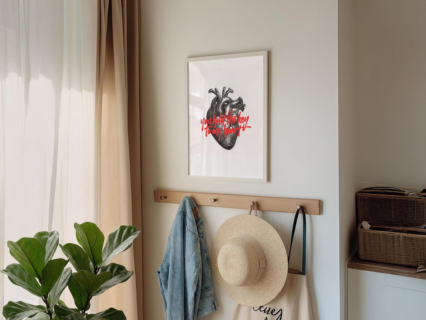 Anatomical Heart Print You Hold the Key to My Heart – classic art print reproduction