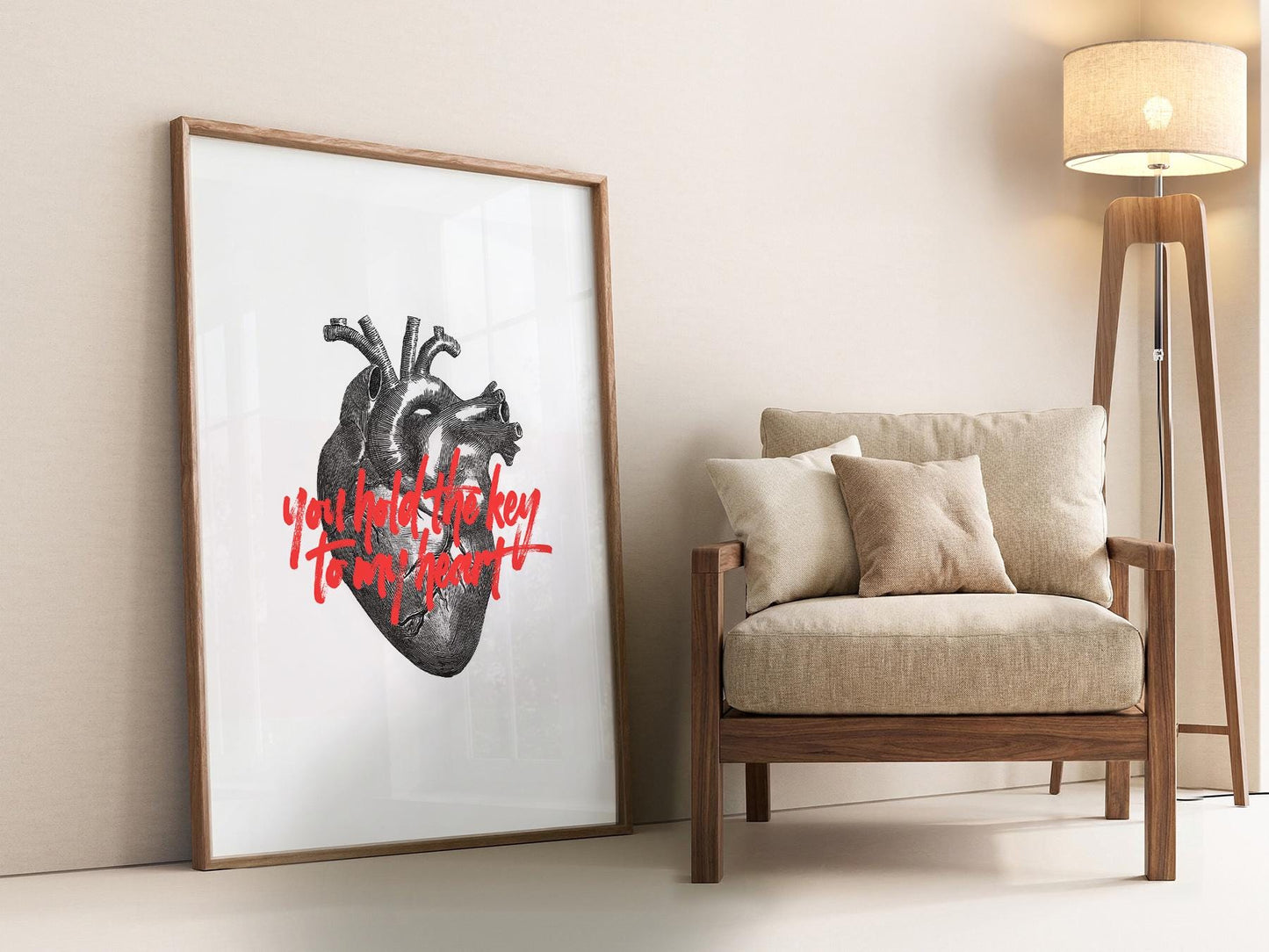 Anatomical Heart Print You Hold the Key to My Heart – archival paper art print