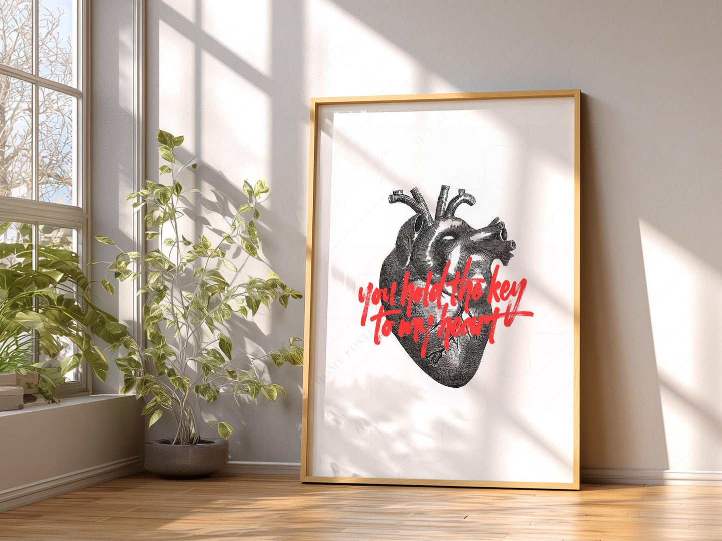 Anatomical Heart Print You Hold the Key to My Heart – exhibition poster wall art