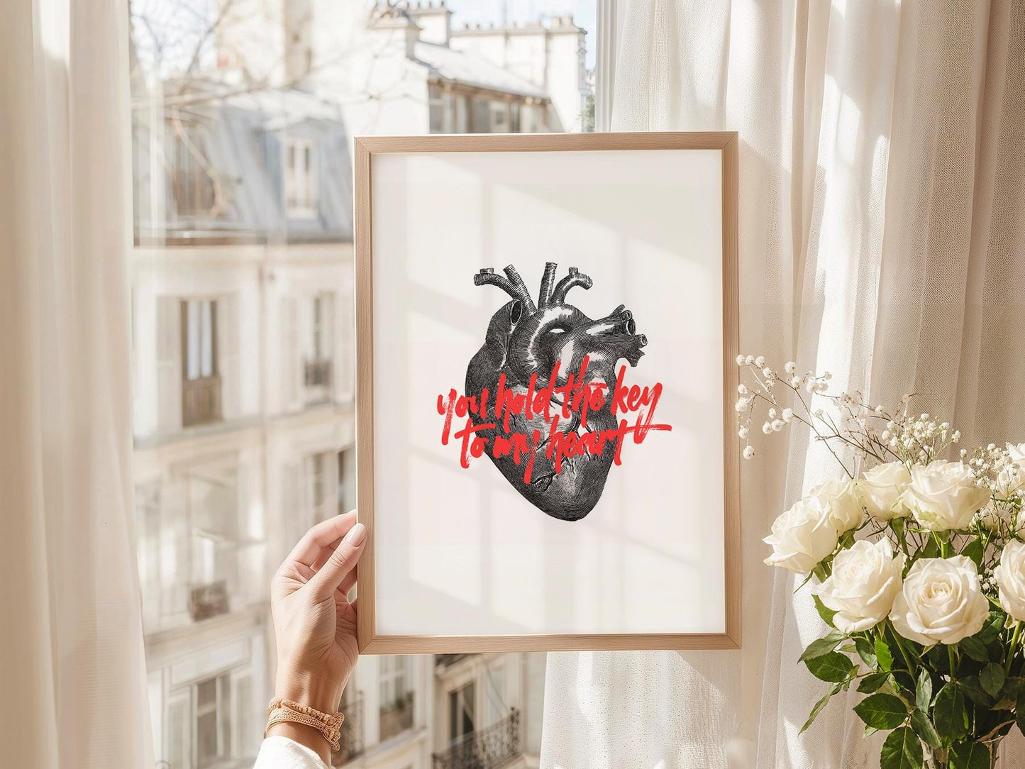Anatomical Heart Print You Hold the Key to My Heart – fine art print wall decor