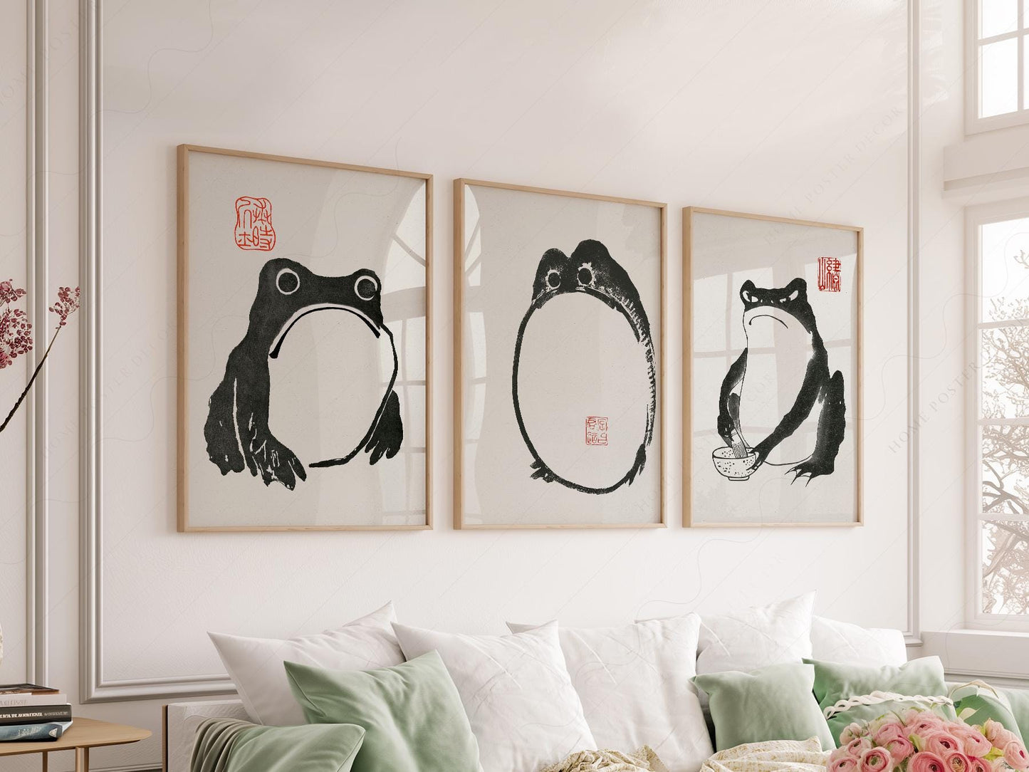 Matsumoto Hoji Frog Print Set – Japanese Ink Art Zen – fine art wall poster