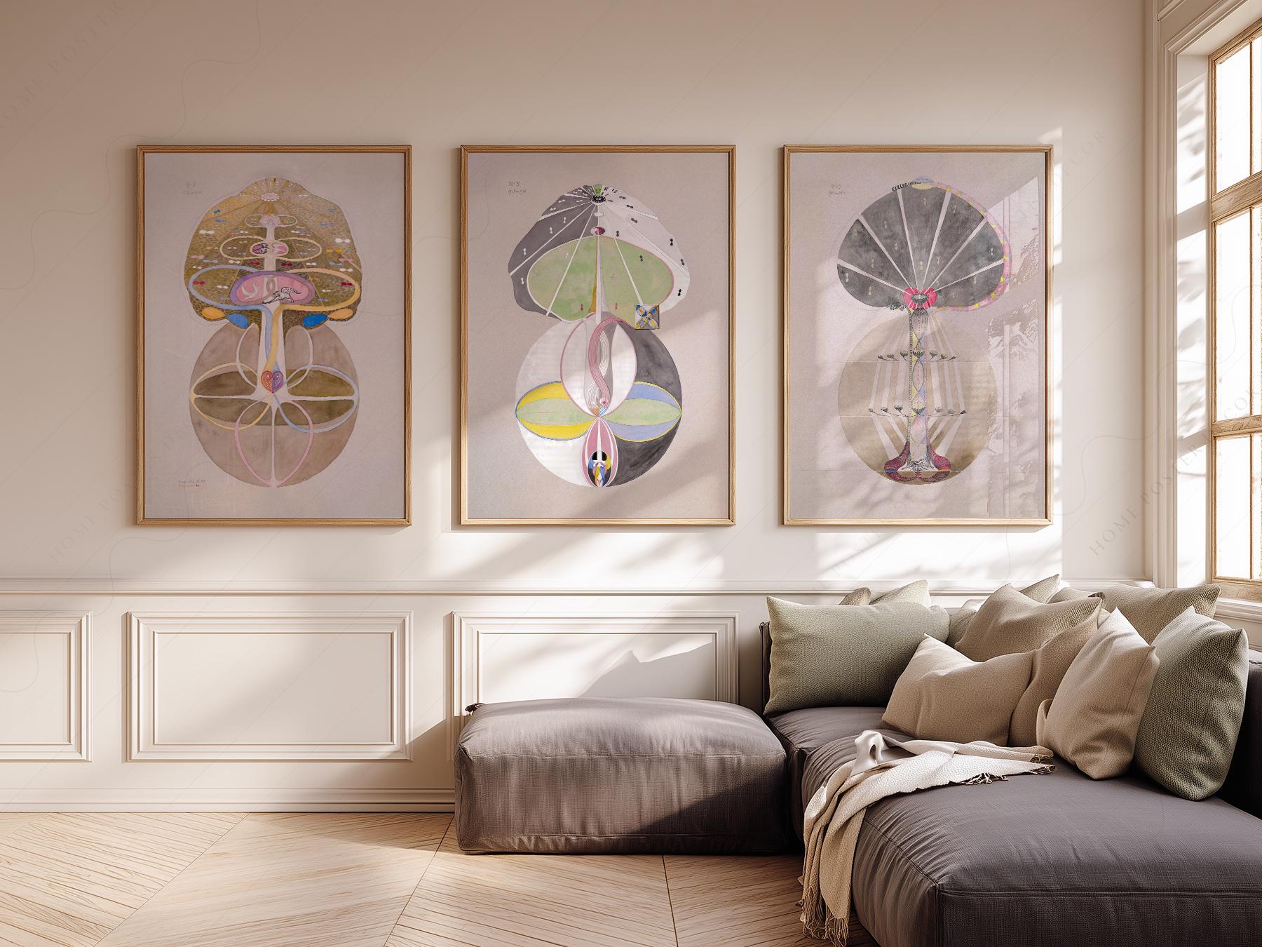 Hilma af Klint The Ten Largest Set of 3 Prints – classic art print reproduction