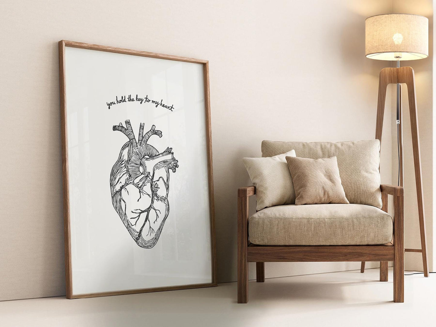 Anatomical Heart Print – You Hold the Key to My Heart – exhibition poster wall art