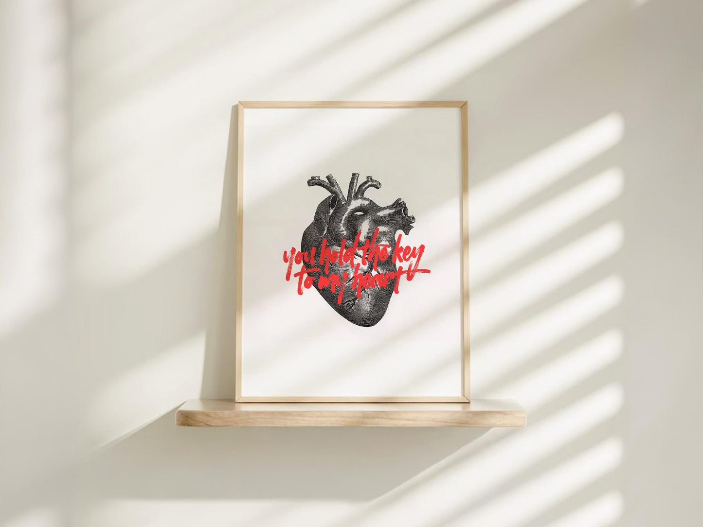 Anatomical Heart Print You Hold the Key to My Heart – high quality art print