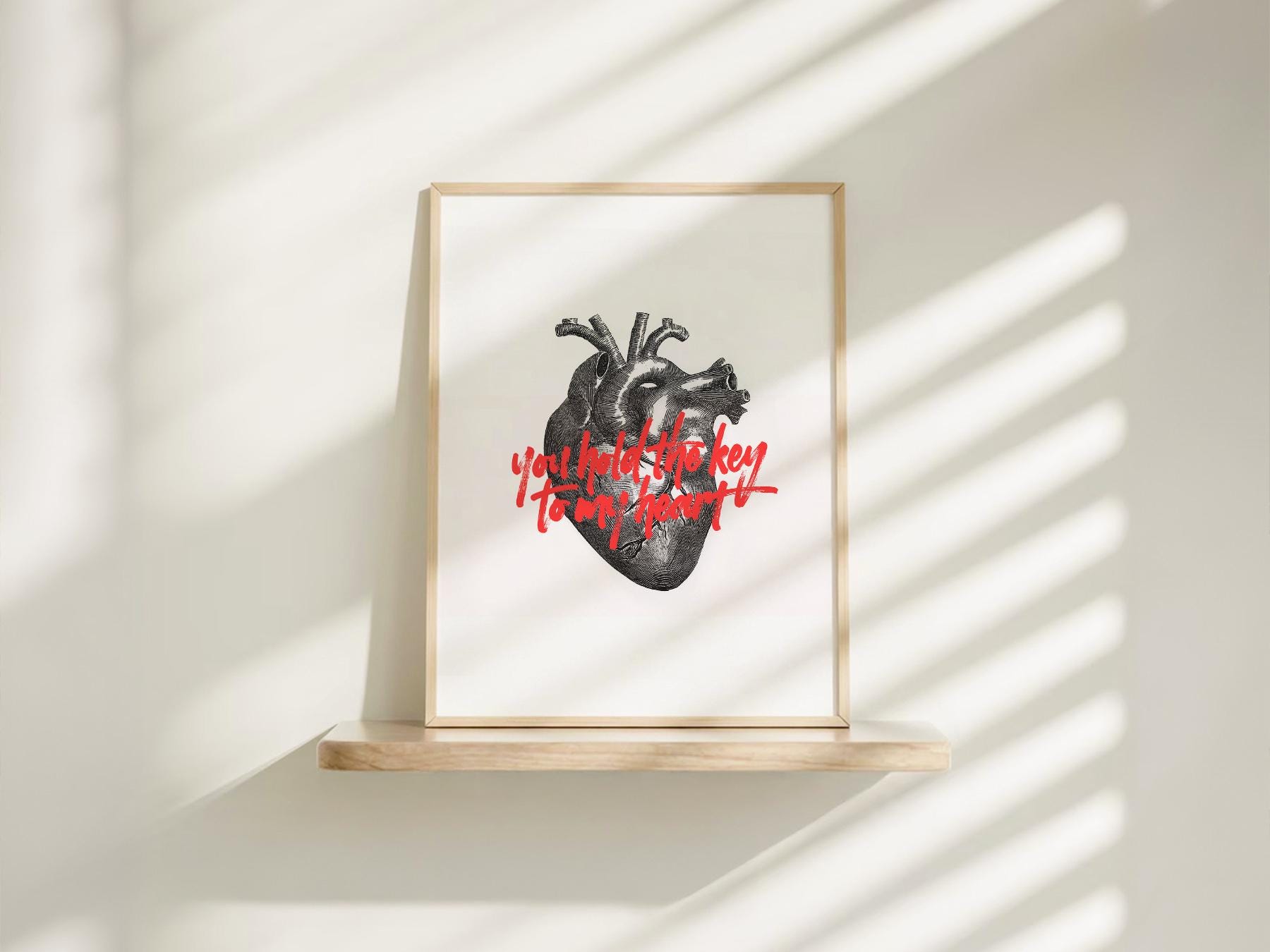 Anatomical Heart Print You Hold the Key to My Heart – high quality art print