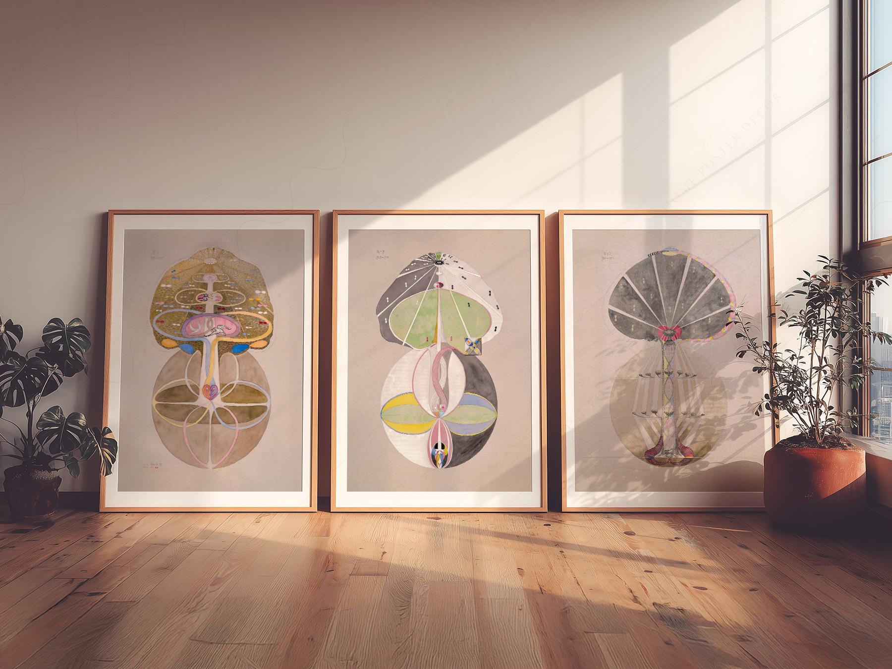 Hilma af Klint The Ten Largest Set of 3 Prints – high quality art print