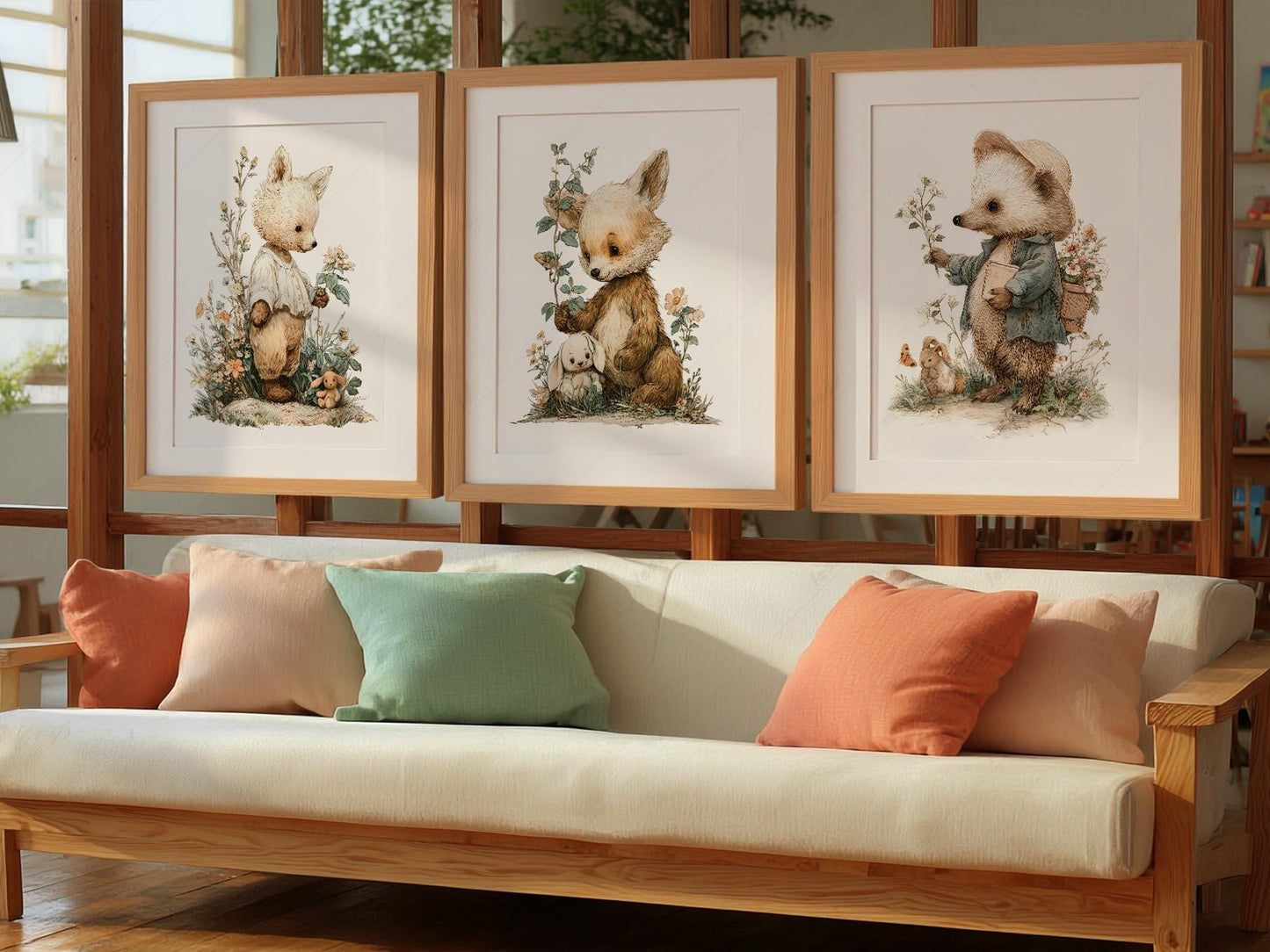 Woodland Nursery Art Set – Whimsical Forest Animals – sweet nursery wall decor
