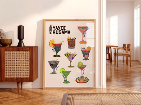 Yayoi Kusama Polka Dot Cocktails Art Print – Colorful – fine art print wall decor