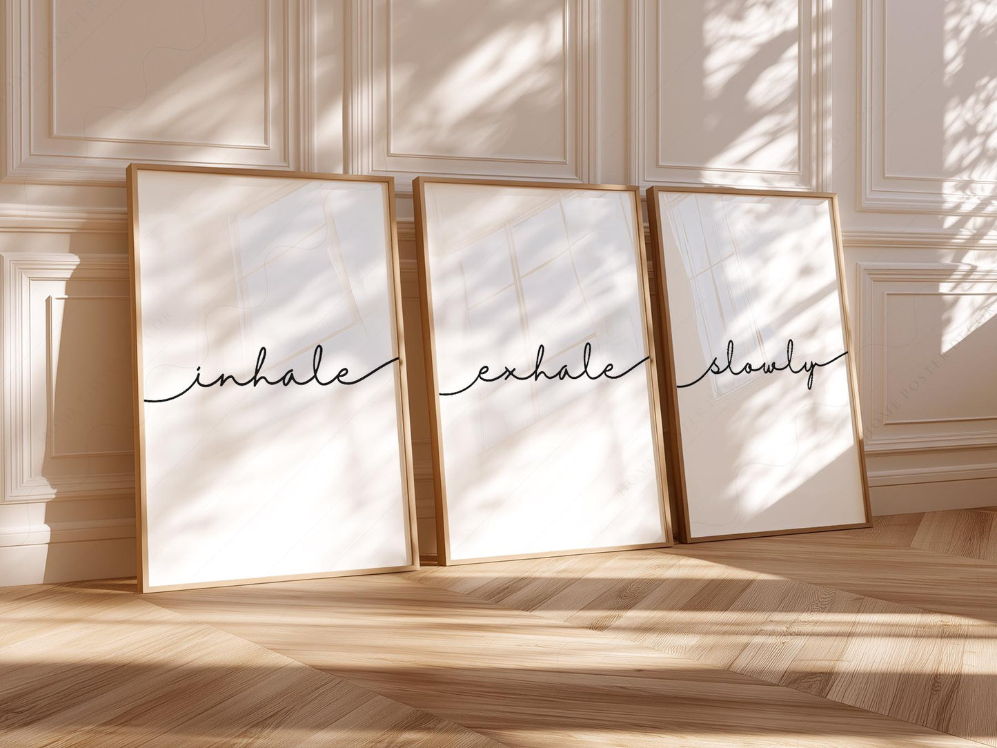 Inhale Exhale Slowly Print Set of 3 – Minimalist Zen – museum quality art print