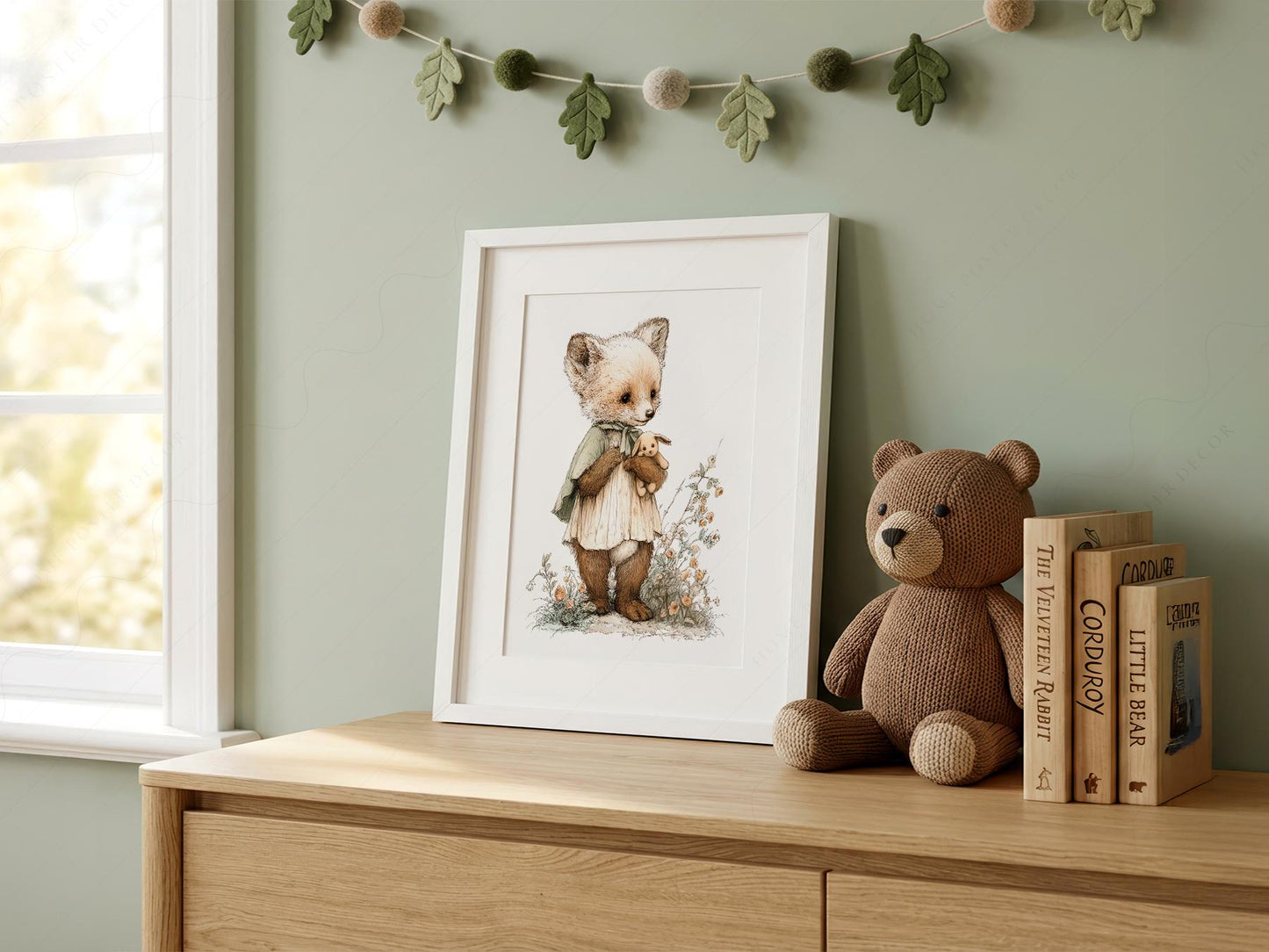 Storybook Fox Art Print – Vintage Woodland Nursery – nursery wall art for baby room