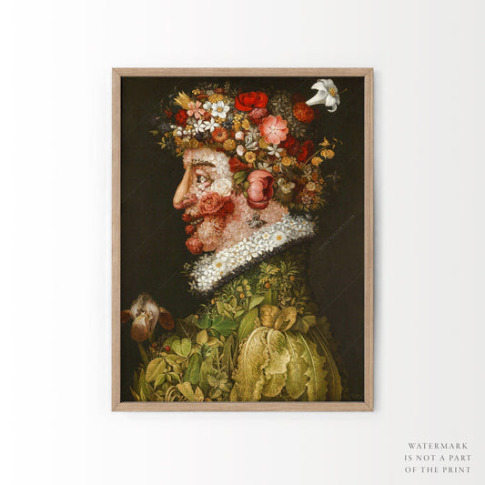 Home Poster Decor Single La Primavera, Giuseppe Arcimboldo, Flower Art, Wedding Gift, Italian Painter, Spring Print, Four Seasons, Louvre Artworks, Summer Winter