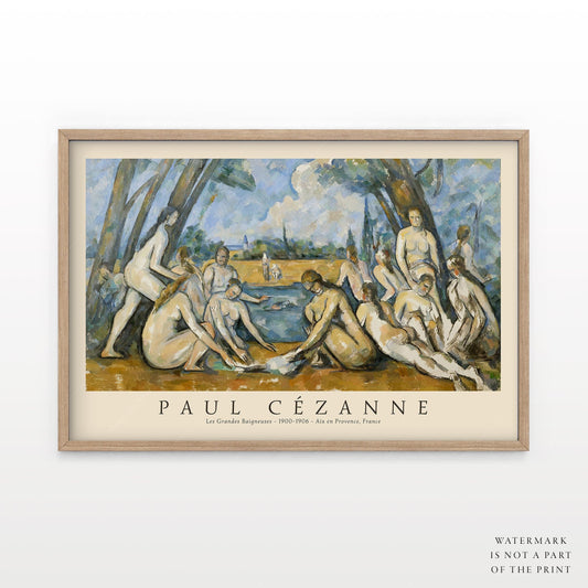 Home Poster Decor Large Bathers, Reproduction Print, Paul Cézanne, Famous Painting, Wedding Gift, Above Sofa Art, Classical Art, Museum Poster, Impressionist