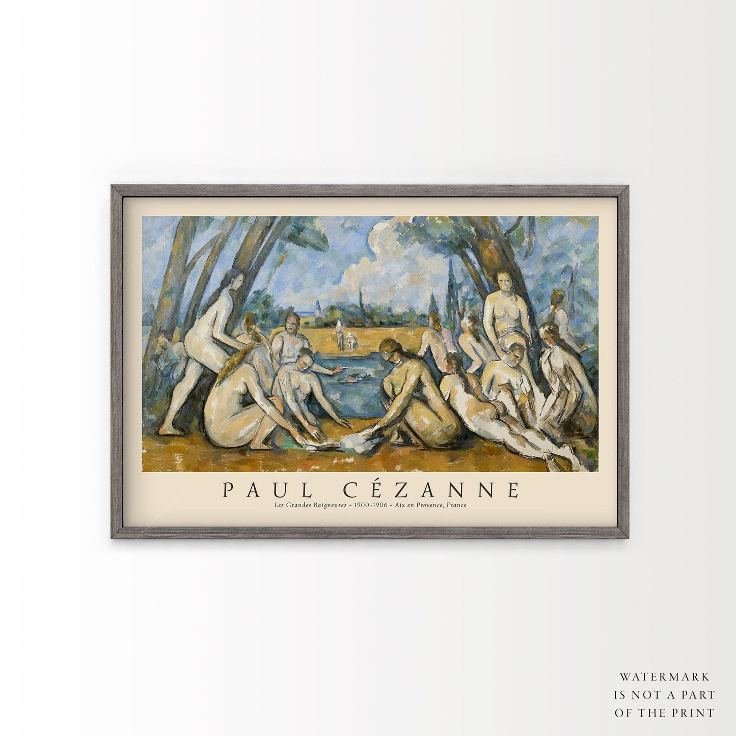 Home Poster Decor Large Bathers, Reproduction Print, Paul Cézanne, Famous Painting, Wedding Gift, Above Sofa Art, Classical Art, Museum Poster, Impressionist