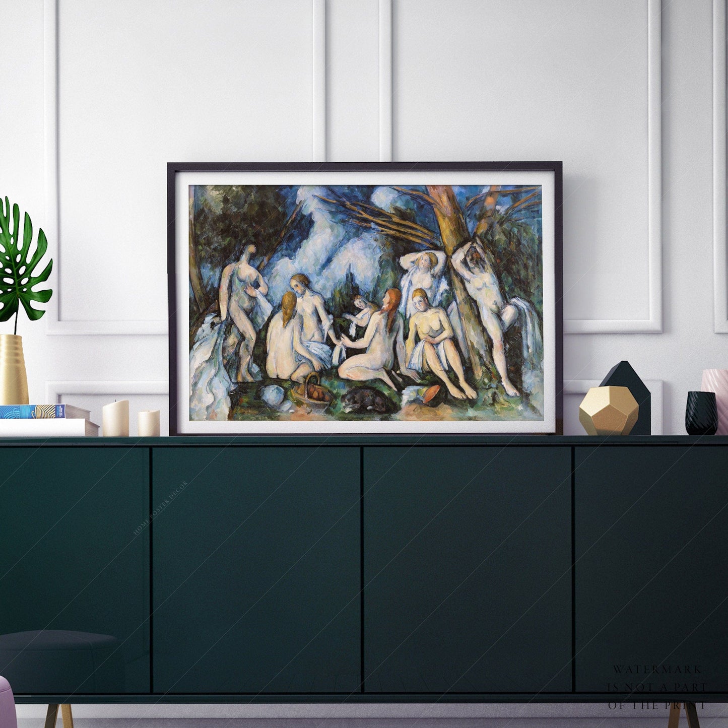 Home Poster Decor Single Large Bathers, Reproduction Print, Paul Cézanne, French artist, Famous Painting, Gift for Him, Above Sofa Art, Classical Art, Museum Poster