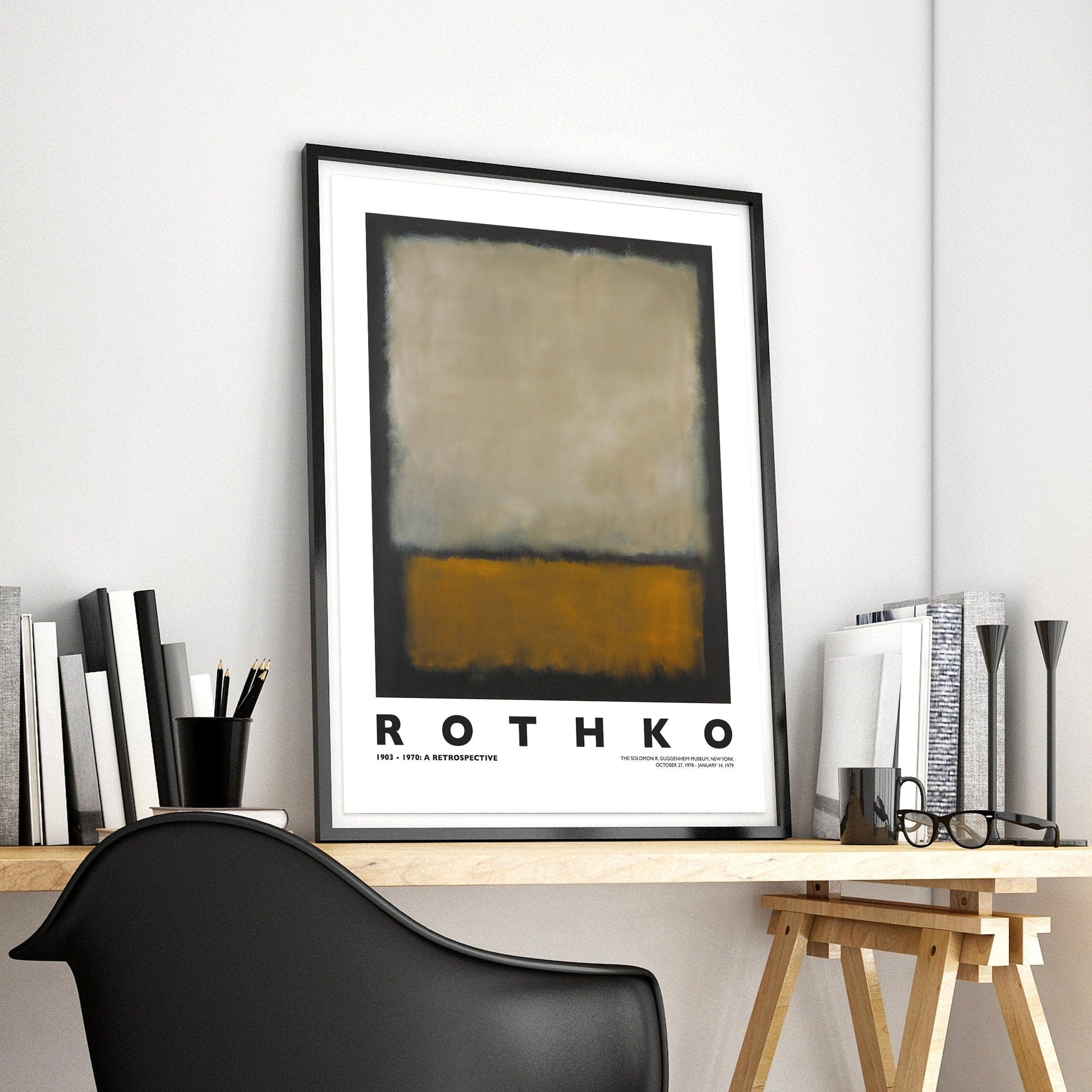 Home Poster Decor Mark Rothko Print, Brown Abstract Poster, Rothko Wall Art, Exhibition Poster, Home Office Decor, Gift for him, Modern Print