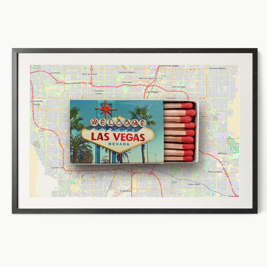 Las Vegas Print, Matchbox Photo, Map City Wall Art