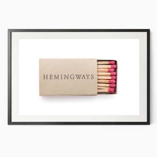 Vintage matchbox photography, Elegant wall art, Book lover gift, Hemingways