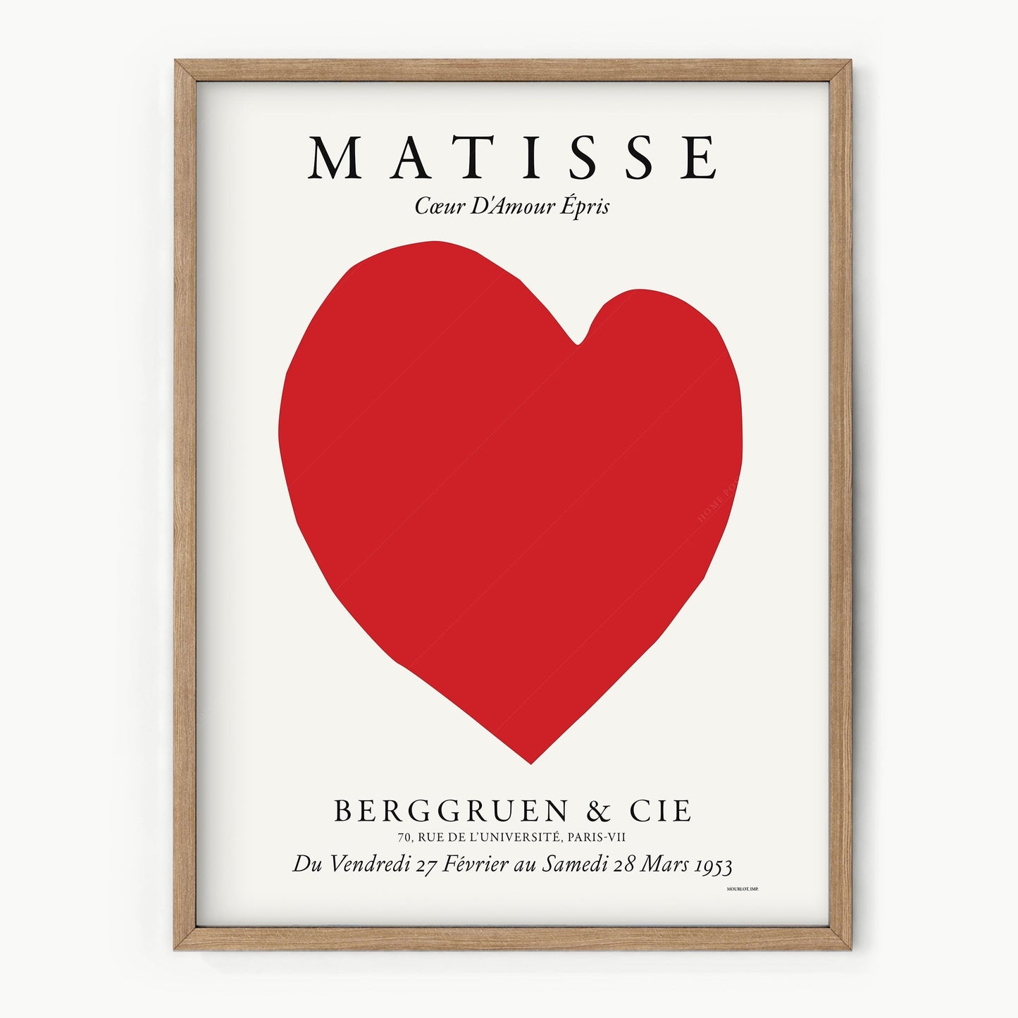 Henri Matisse, Red Heart Print, Love Poster