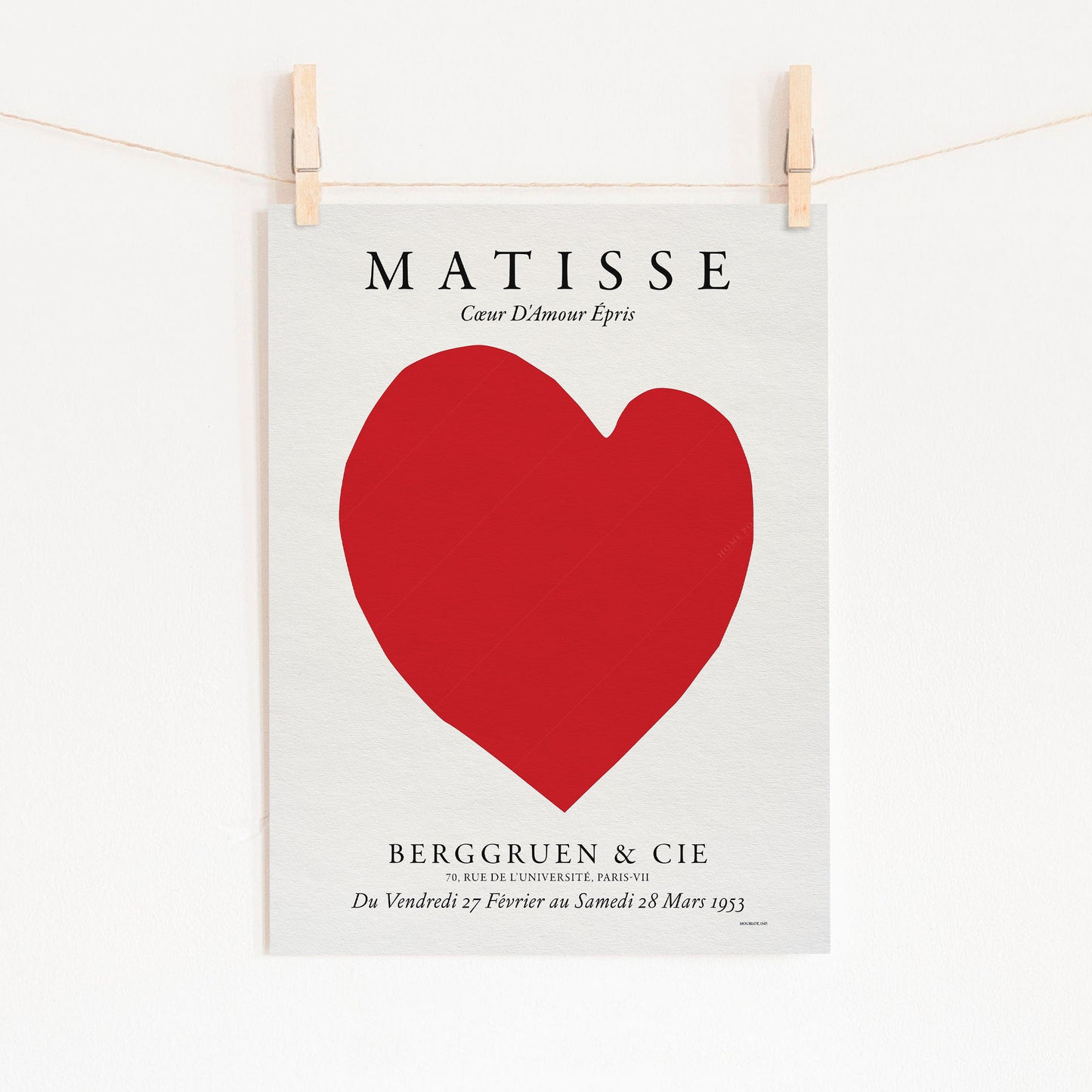 Henri Matisse, Red Heart Print, Love Poster