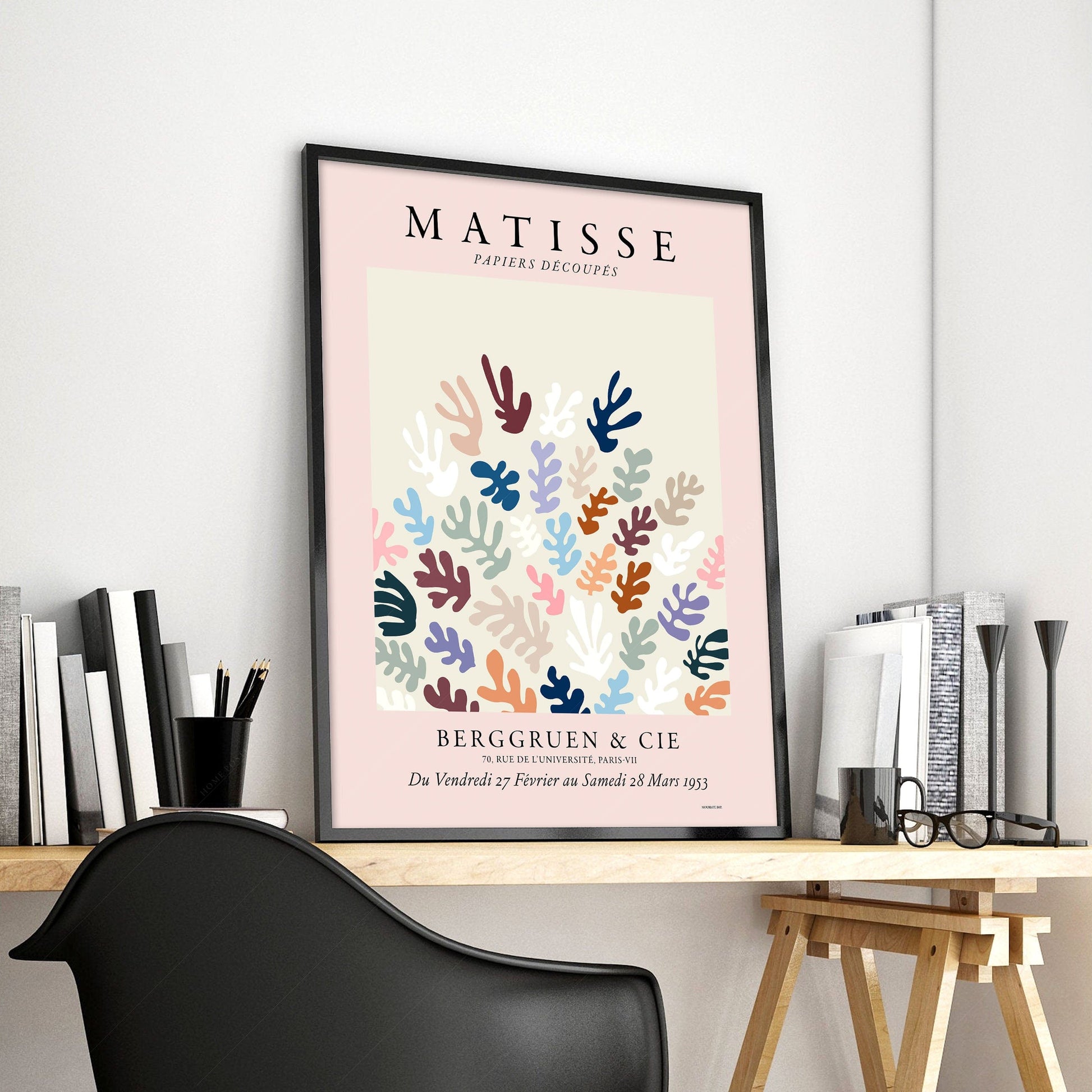 Henri Matisse Single Matisse The Cut Outs, Mid Century Modern Art, Pink Wall Art