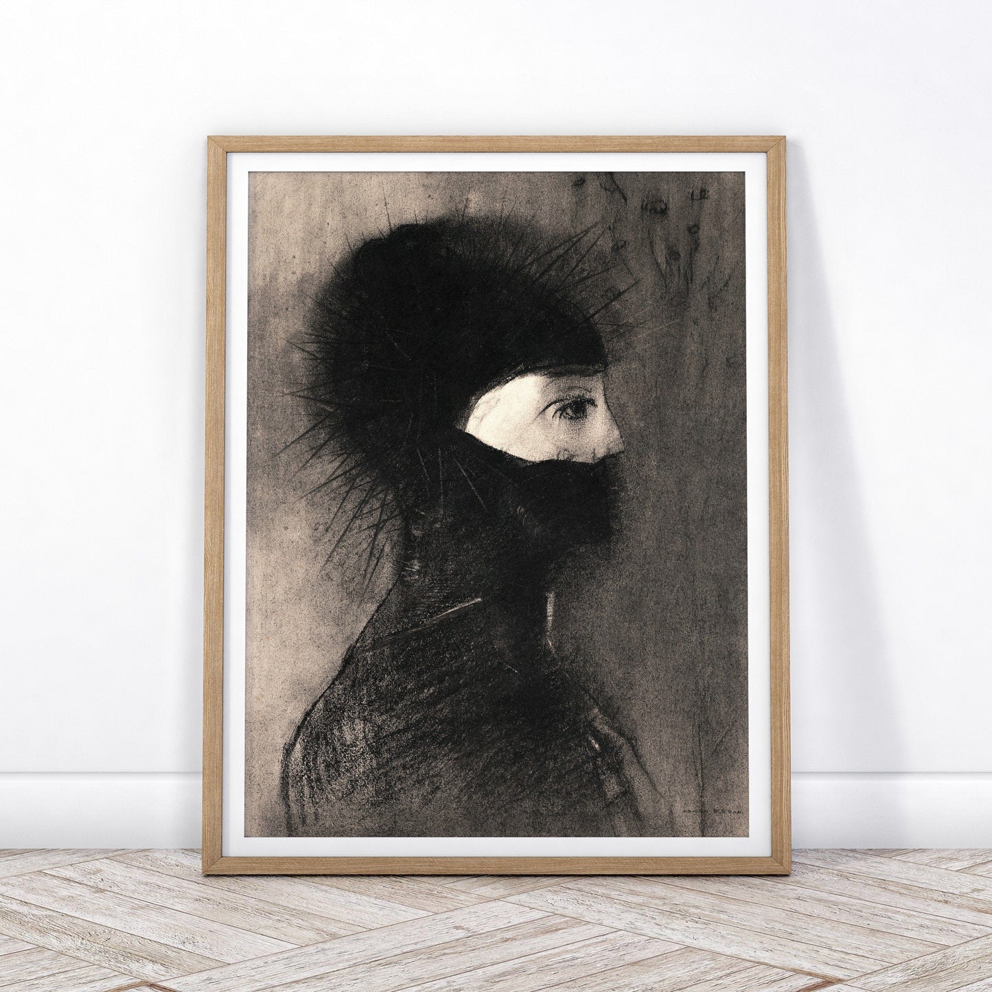 Home Poster Decor Single Met Museum Poster, Odilon Redon, Helmet, Armor 1891, Charcoal Drawing, Odilon Redon, Fine Art Print 36-01