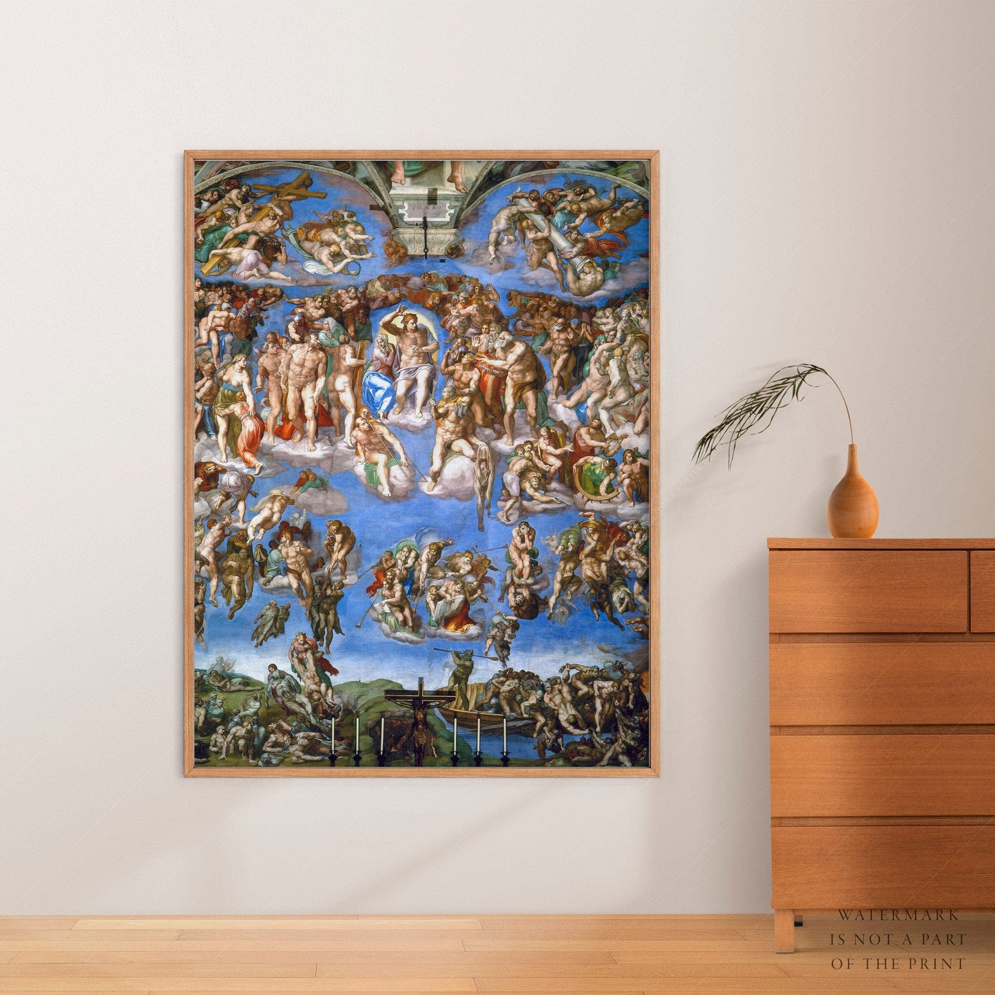 Home Poster Decor Michelangelo Buonarroti, The Last Judgment, Famous painting, Creation of Adam, Sistine Chapel Vatican, Wedding Gift, Religious Spiritual Art